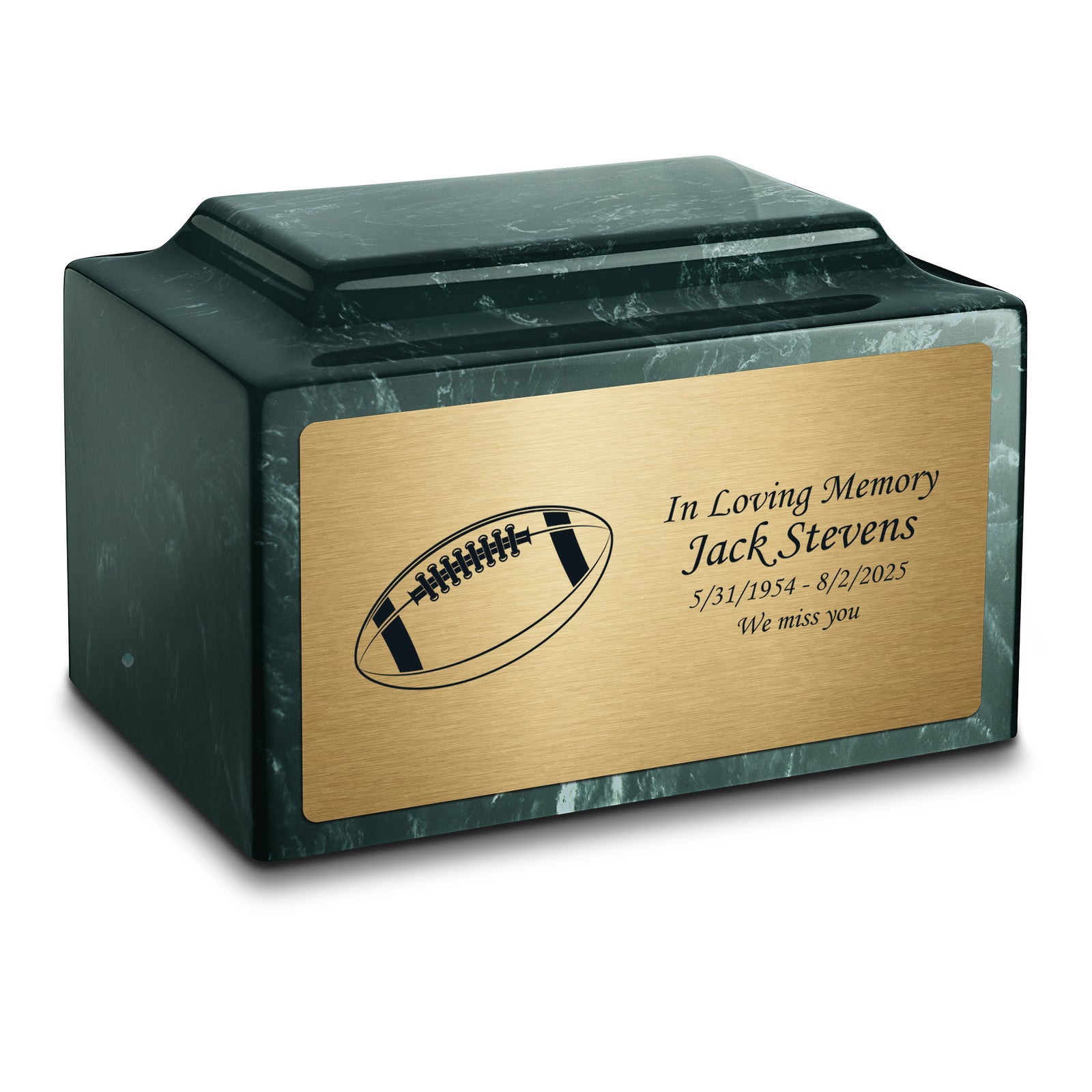 Adult Legacy Football Cultured Marble Urns by MacKenzie