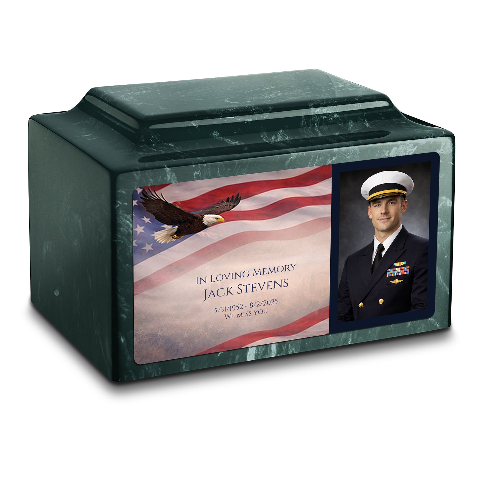 Adult Legacy Portrait American Eagle Cultured Marble Urns by MacKenzie