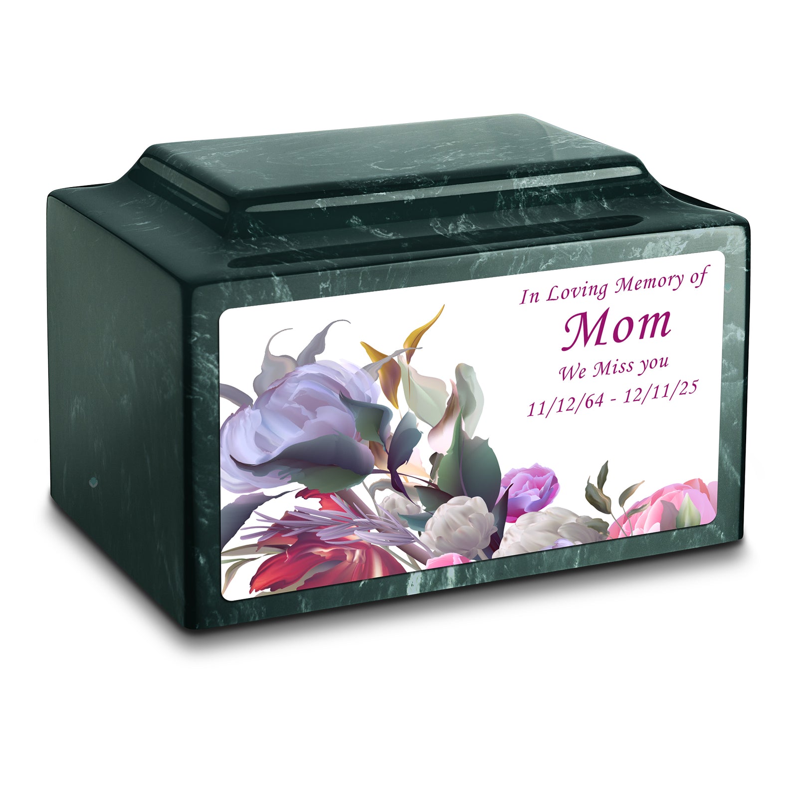Adult Legacy Custom Printed Modern Flowers Cultured Marble Urns by MacKenzie