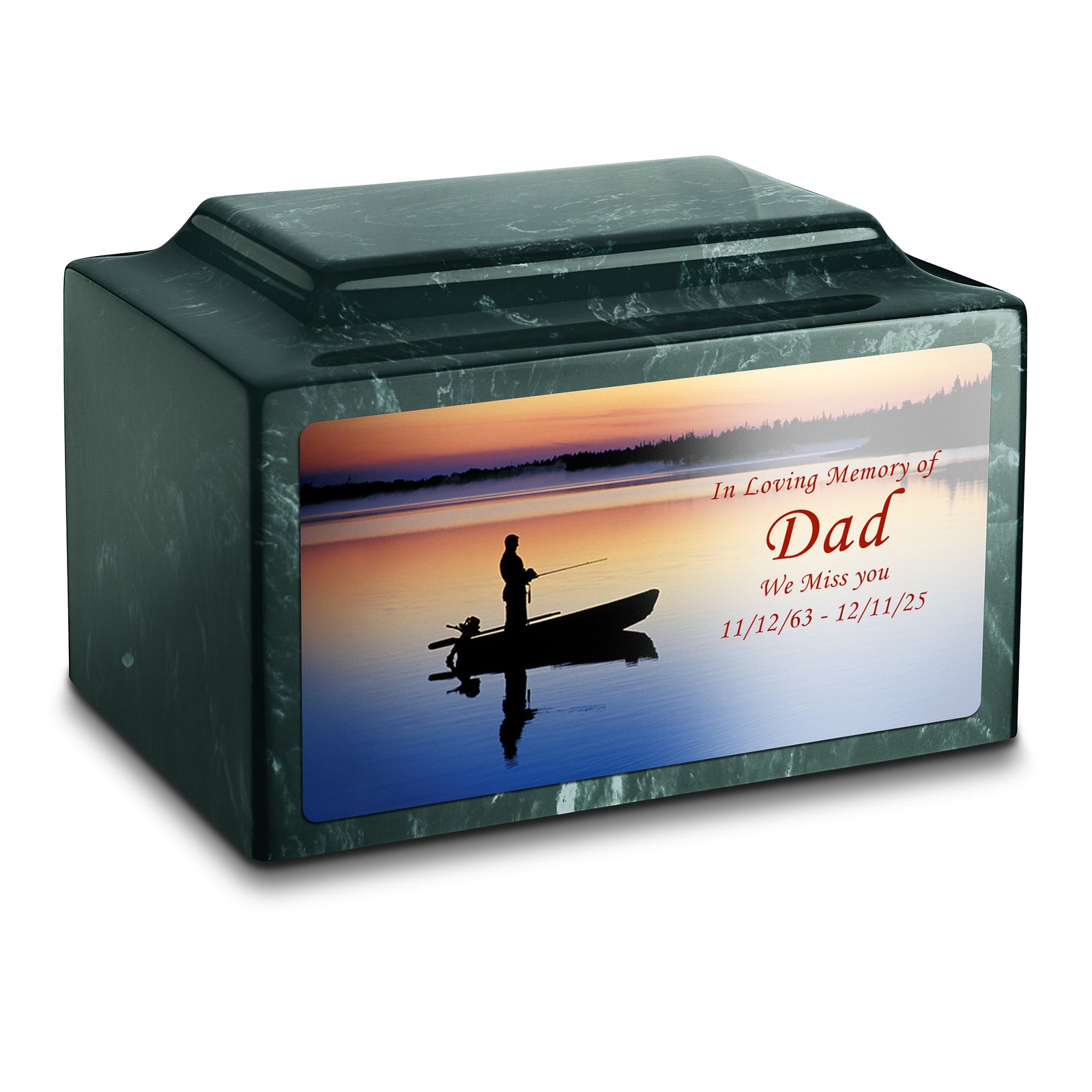 Adult Legacy Custom Printed Fishing Cultured Marble Urns by MacKenzie