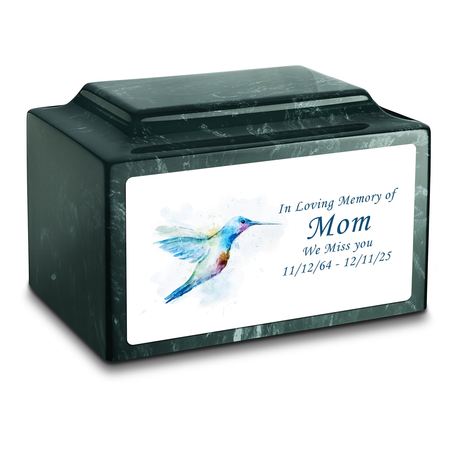 Adult Legacy Custom Printed Hummingbird Cultured Marble Urns by MacKenzie