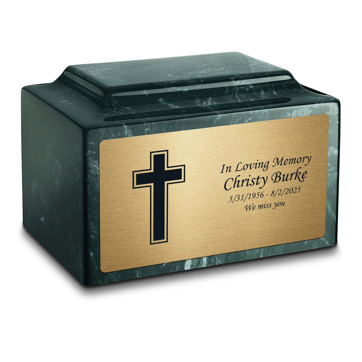 Adult Legacy Simple Cross Cultured Marble Urns by MacKenzie