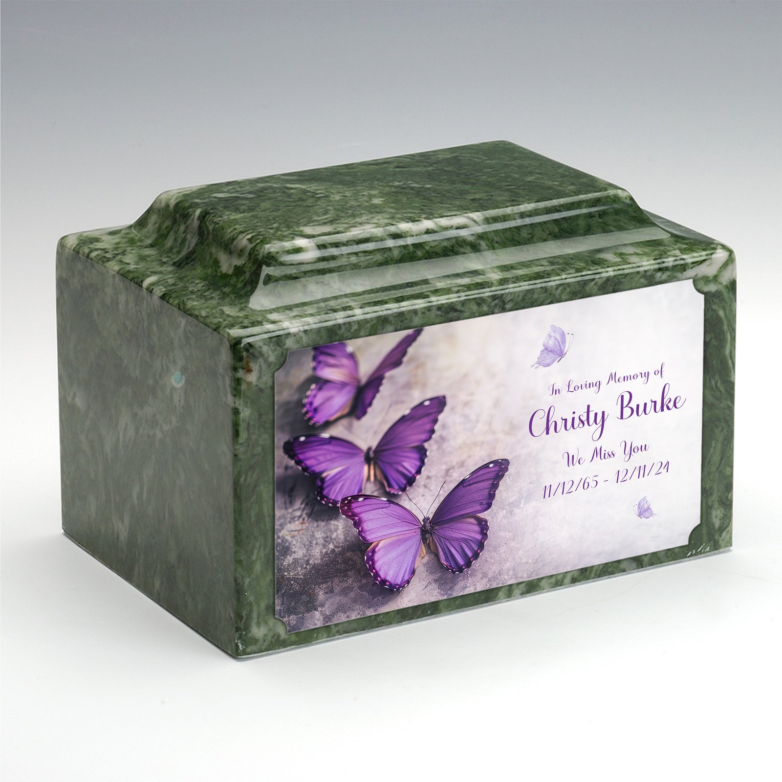 Adult Legacy Custom Printed Butterflies Cultured Marble Urns by MacKenzie