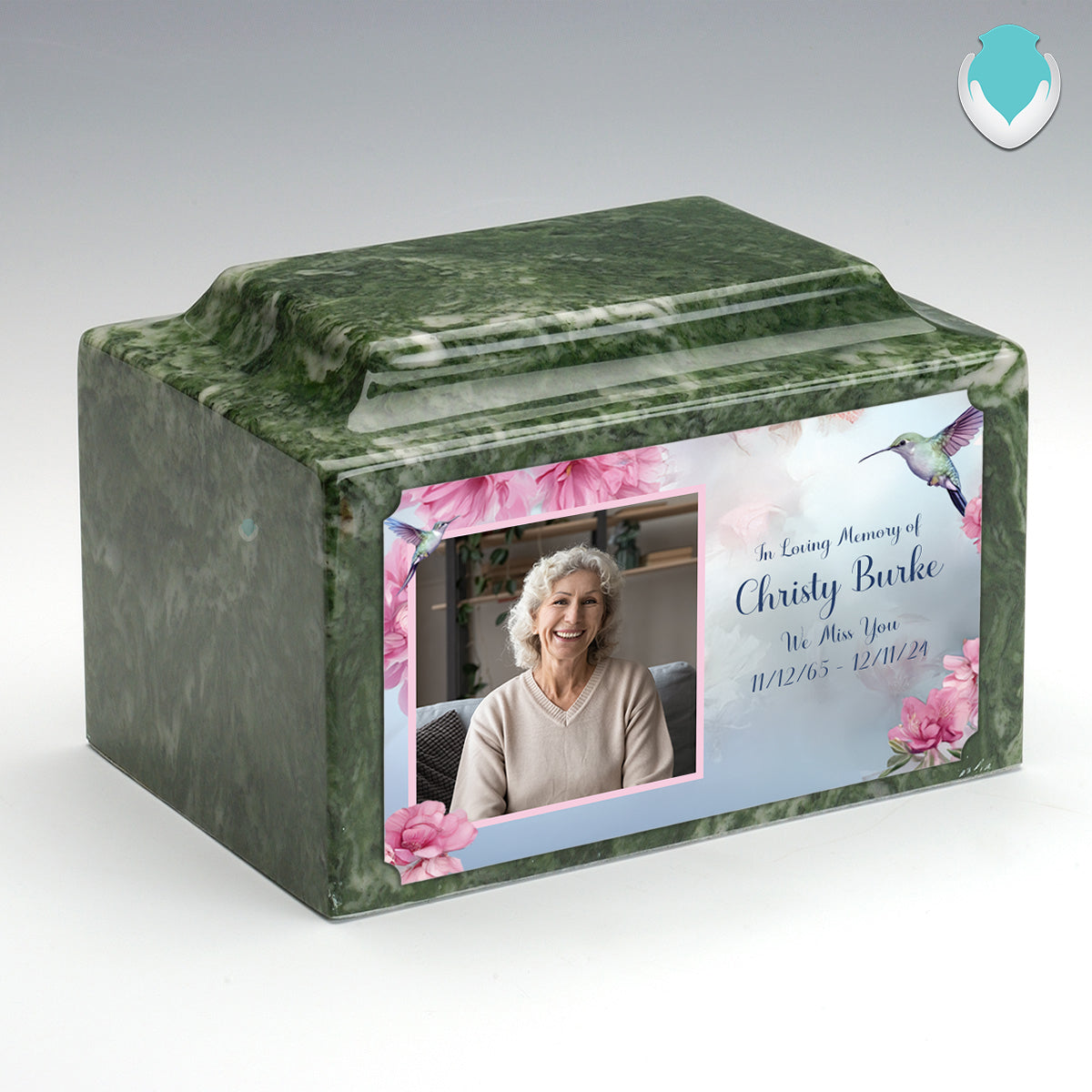 Adult Legacy Custom Printed Photo Hummingbird Cultured Marble Urns by MacKenzie