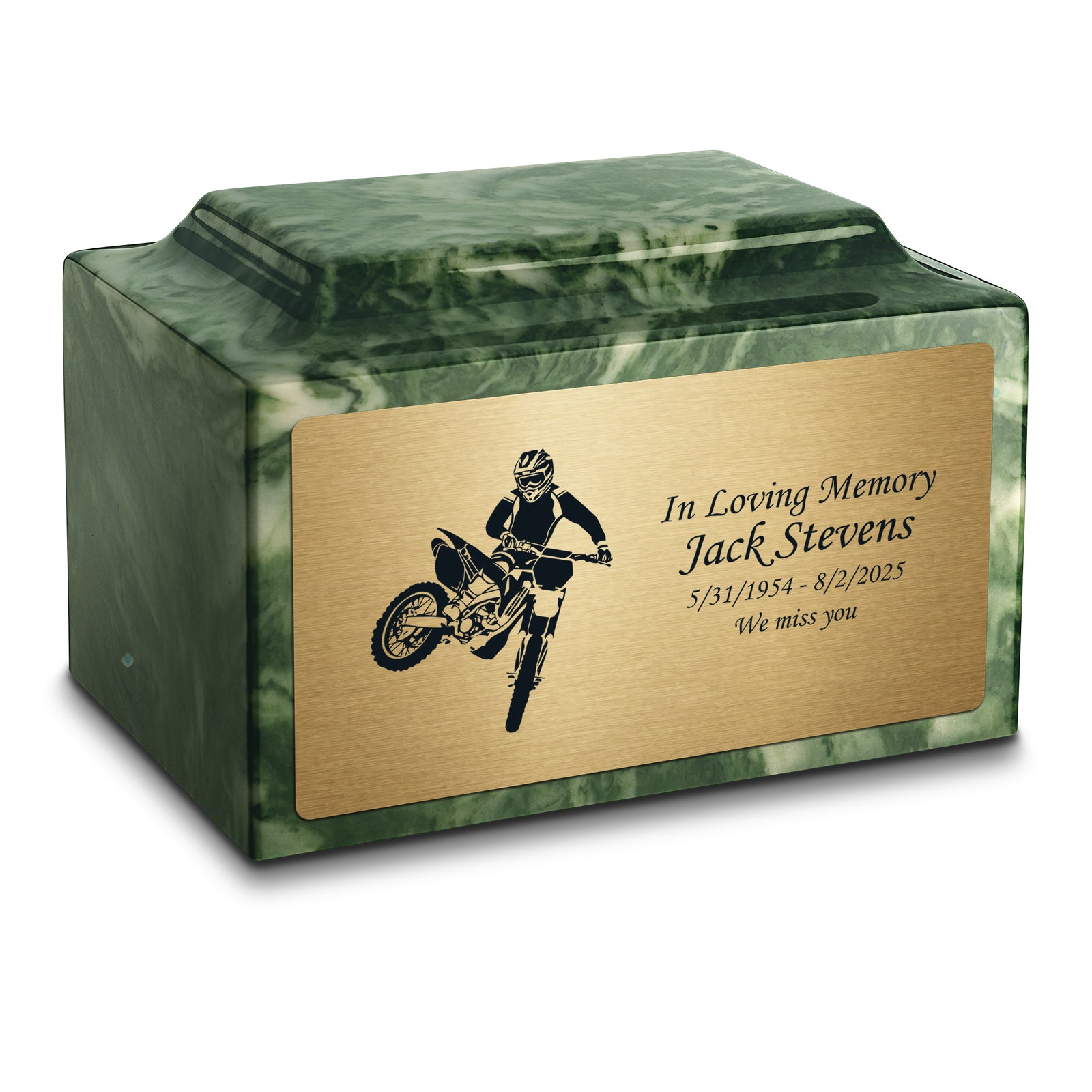 Adult Legacy Dirt Bike Cultured Marble Urns by MacKenzie