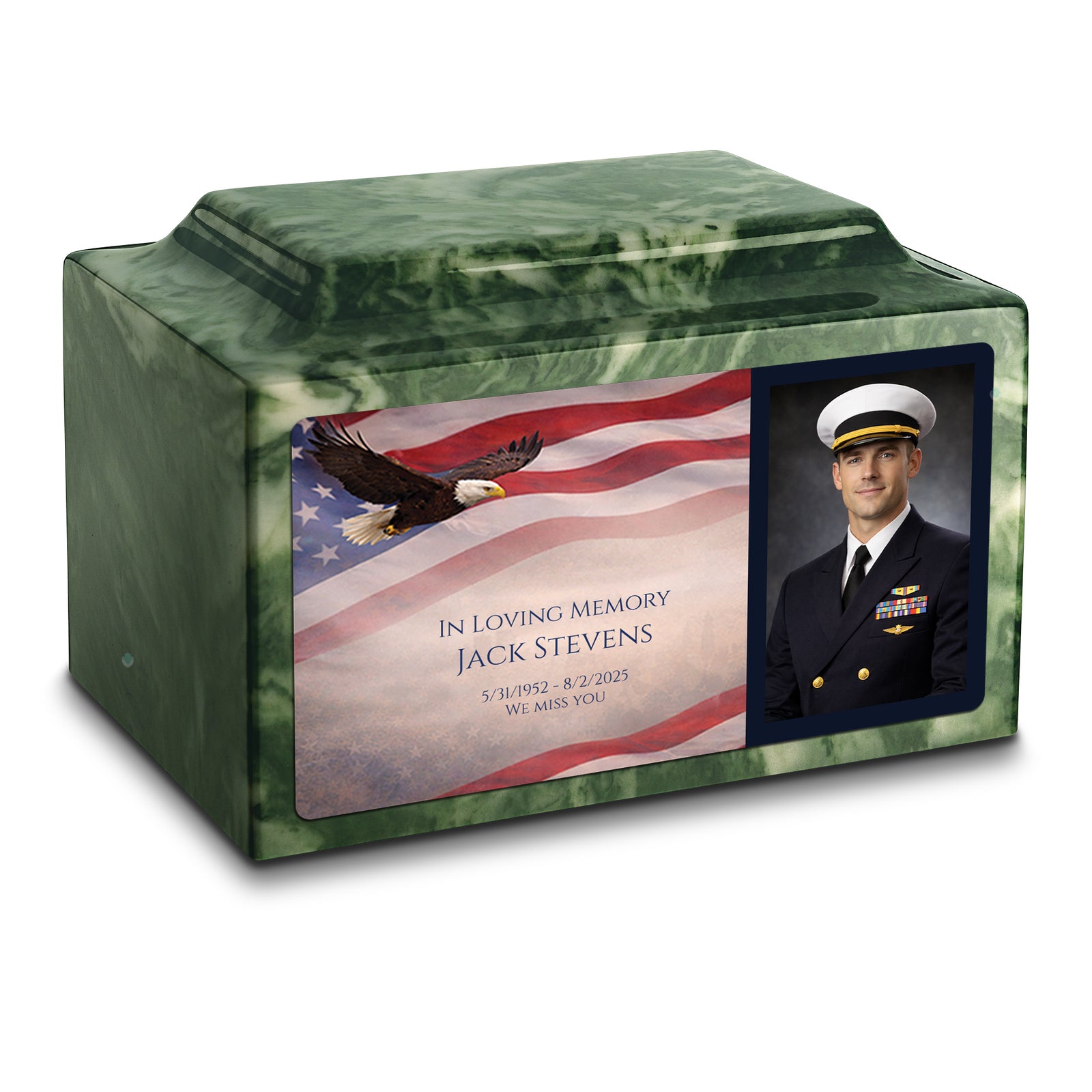Adult Legacy Portrait American Eagle Cultured Marble Urns by MacKenzie