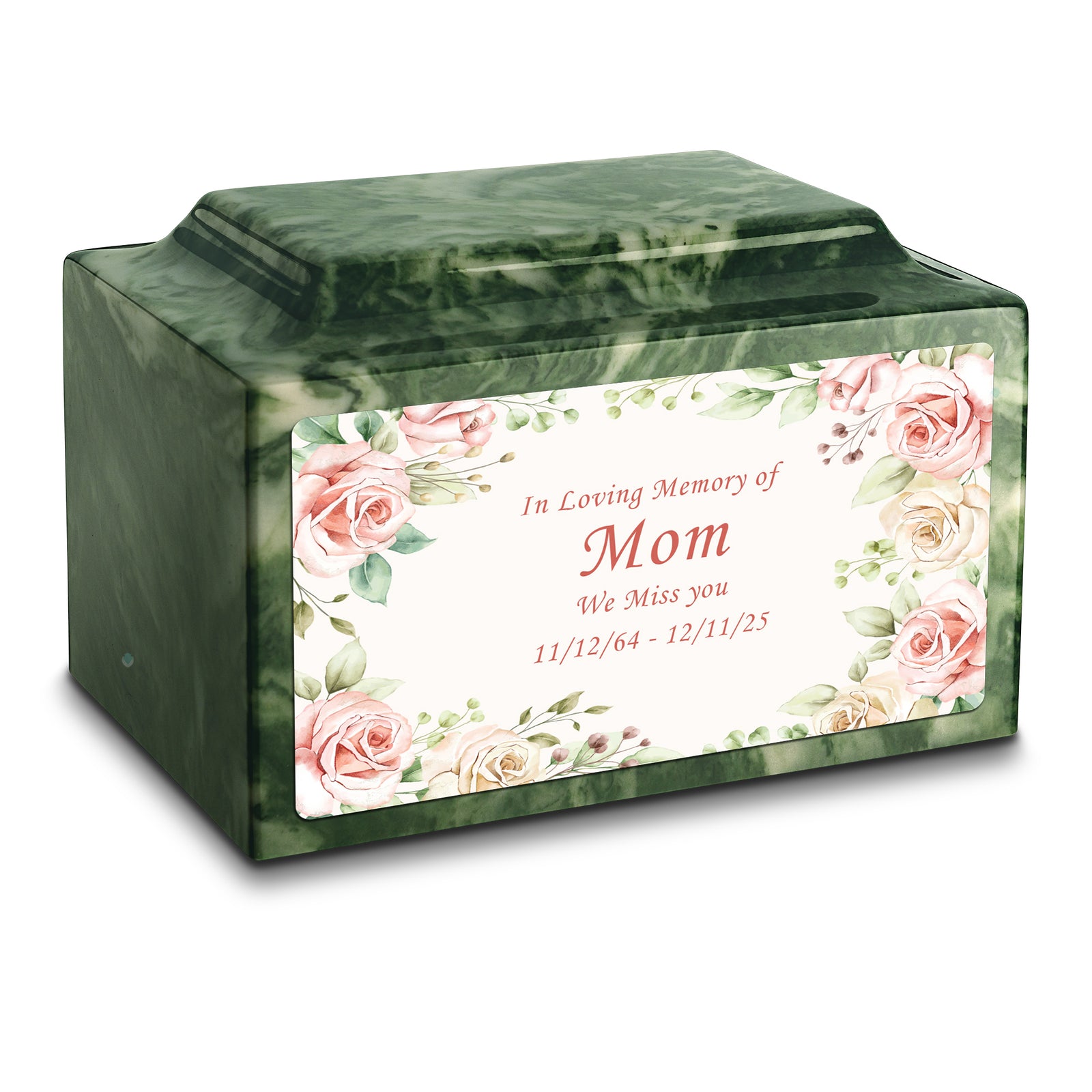 Adult Legacy Custom Printed Flower Frame Cultured Marble Urns by MacKenzie
