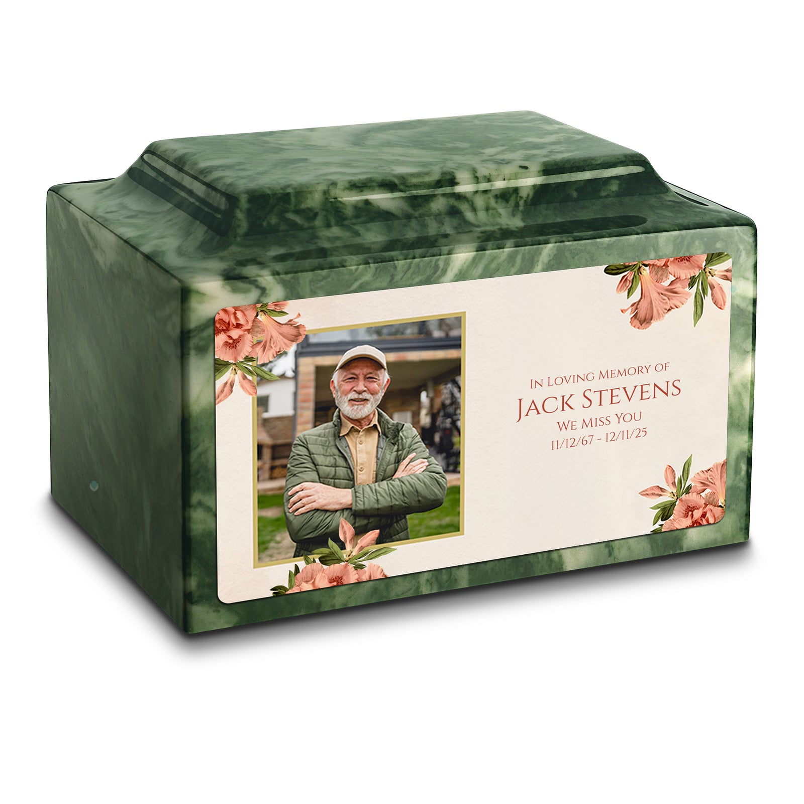 Adult Legacy Custom Printed Azalea Flower Cultured Marble Urns by MacKenzie