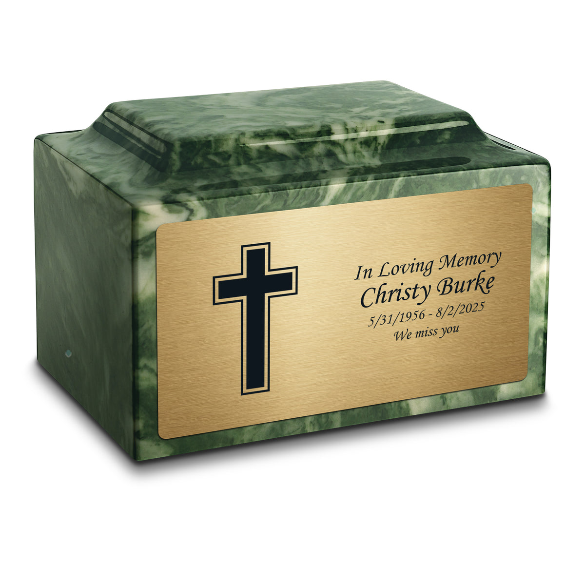 Adult Legacy Simple Cross Cultured Marble Urns by MacKenzie