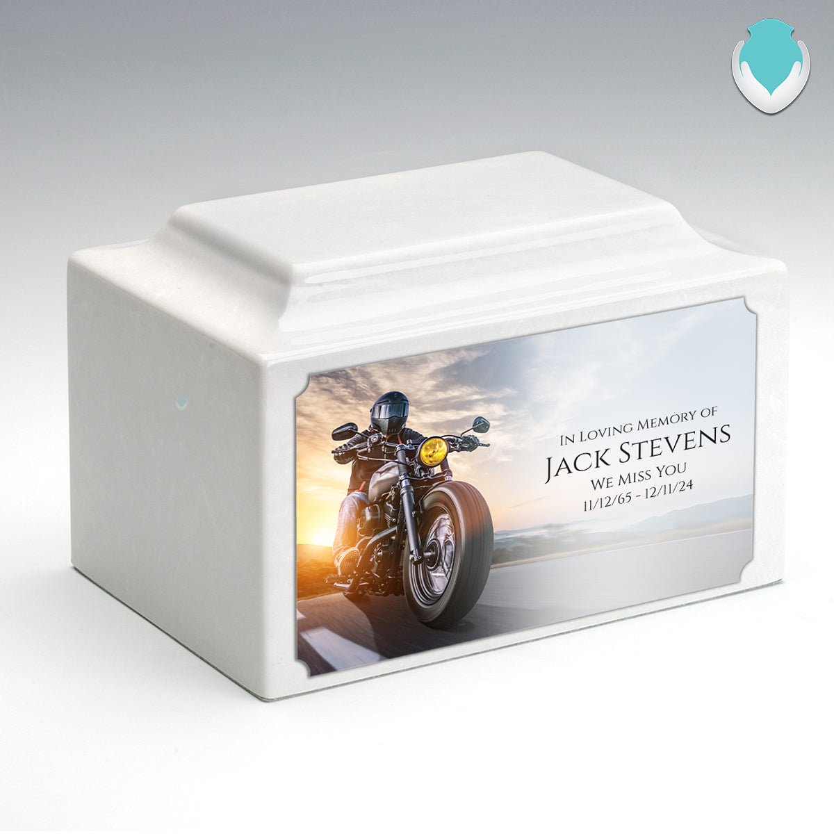 Adult Legacy Custom Printed Motorcycle Cultured Marble Urns by MacKenzie