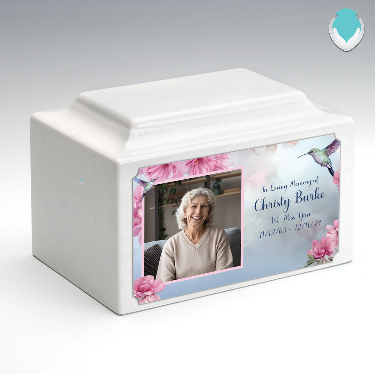 Adult Legacy Custom Printed Photo Hummingbird Cultured Marble Urns by MacKenzie