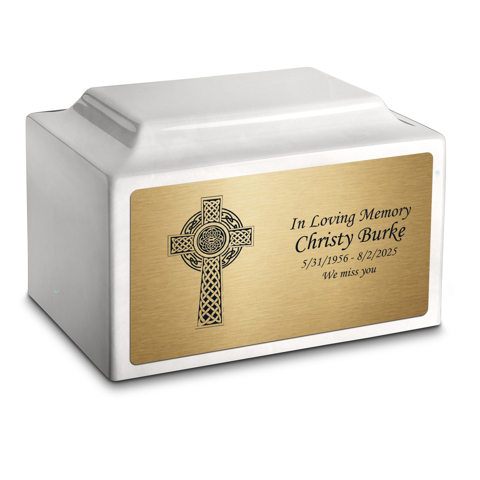 Adult Legacy Celtic Cross Cultured Marble Urns by MacKenzie