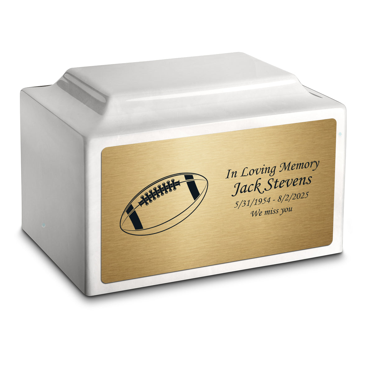 Adult Legacy Football Cultured Marble Urns by MacKenzie