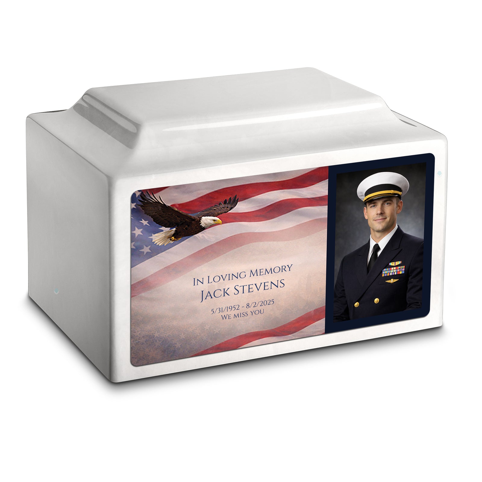 Adult Legacy Portrait American Eagle Cultured Marble Urns by MacKenzie