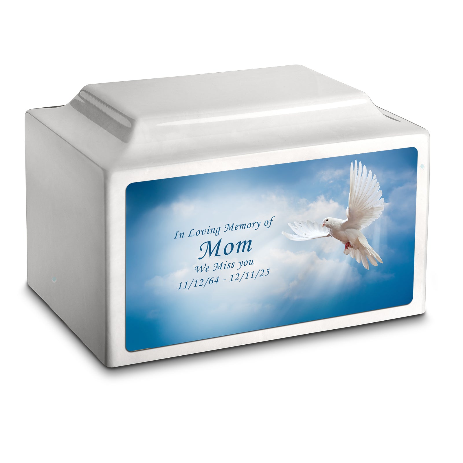 Adult Legacy Custom Printed Dove Cultured Marble Urns by MacKenzie