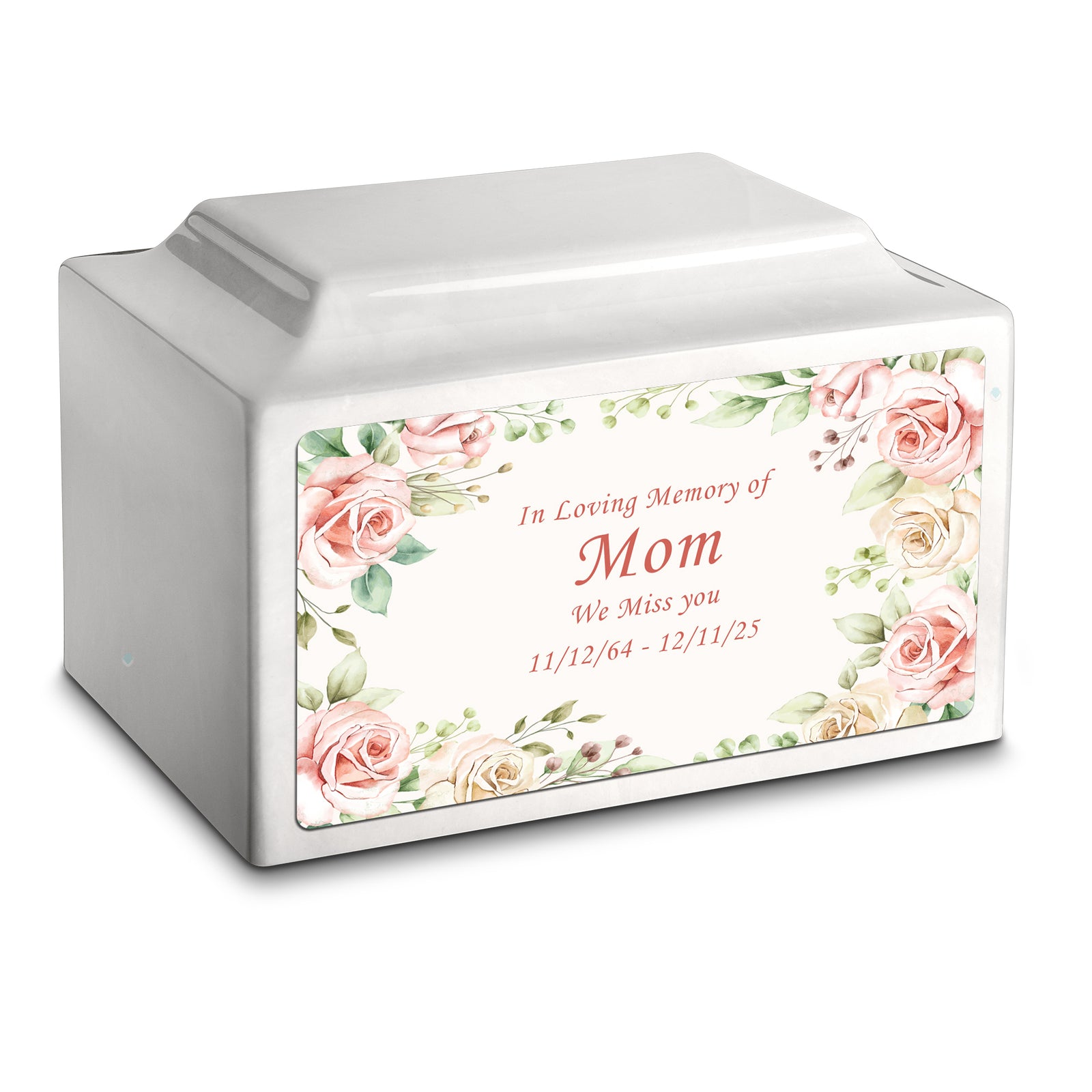 Adult Legacy Custom Printed Flower Frame Cultured Marble Urns by MacKenzie