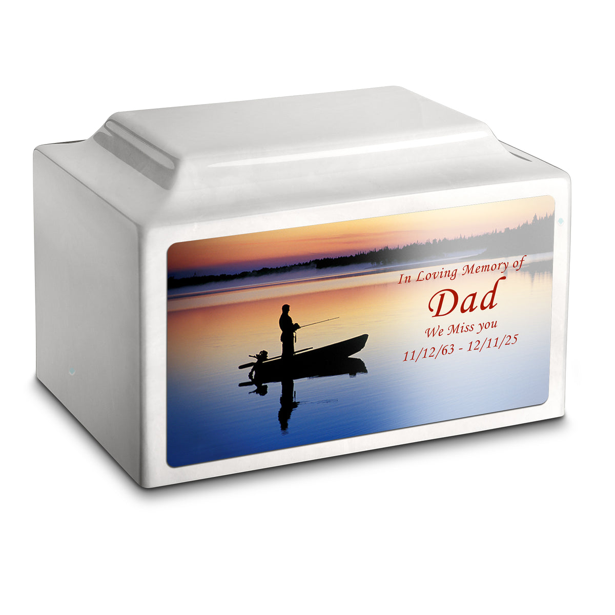 Adult Legacy Custom Printed Fishing Cultured Marble Urns by MacKenzie