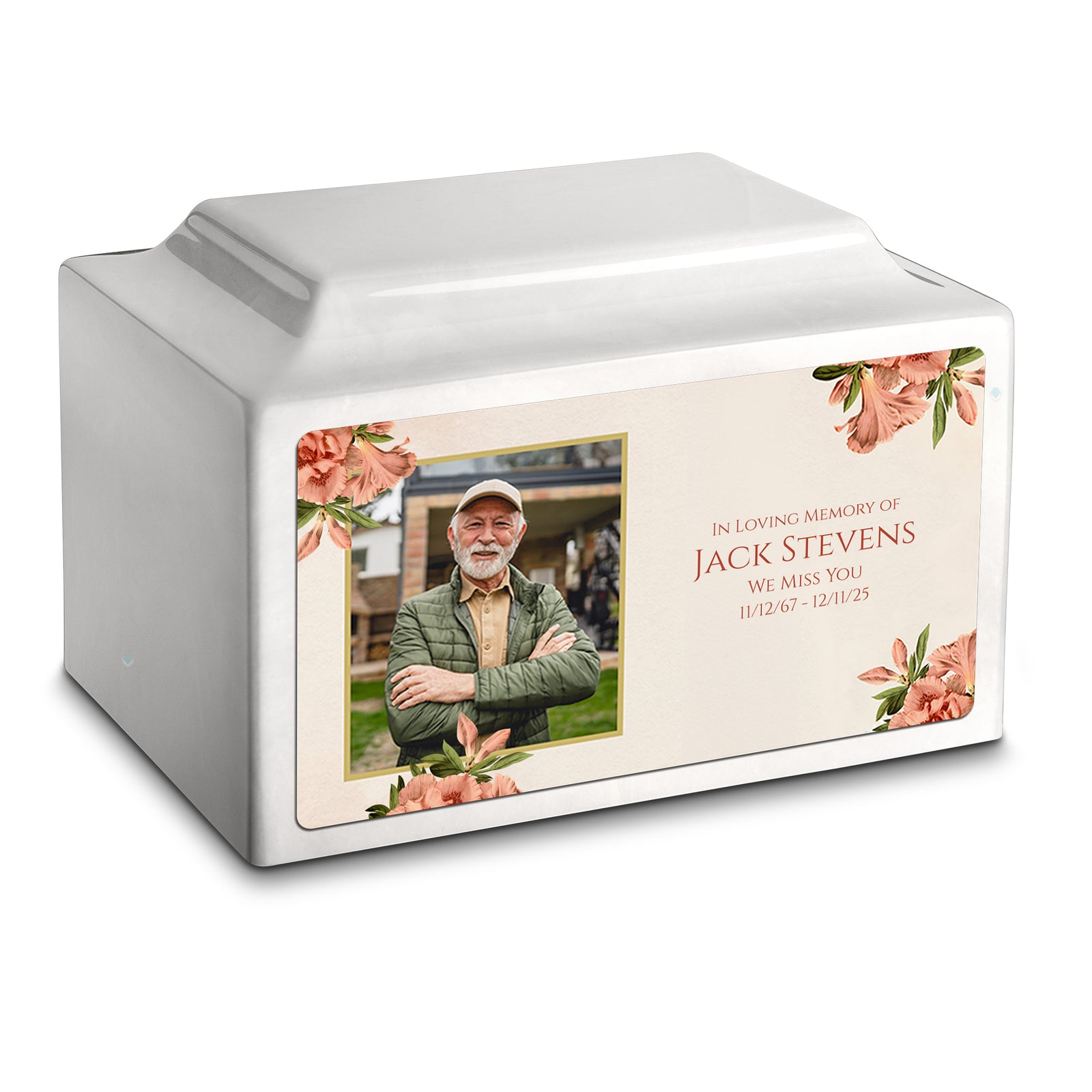 Adult Legacy Custom Printed Azalea Flower Cultured Marble Urns by MacKenzie