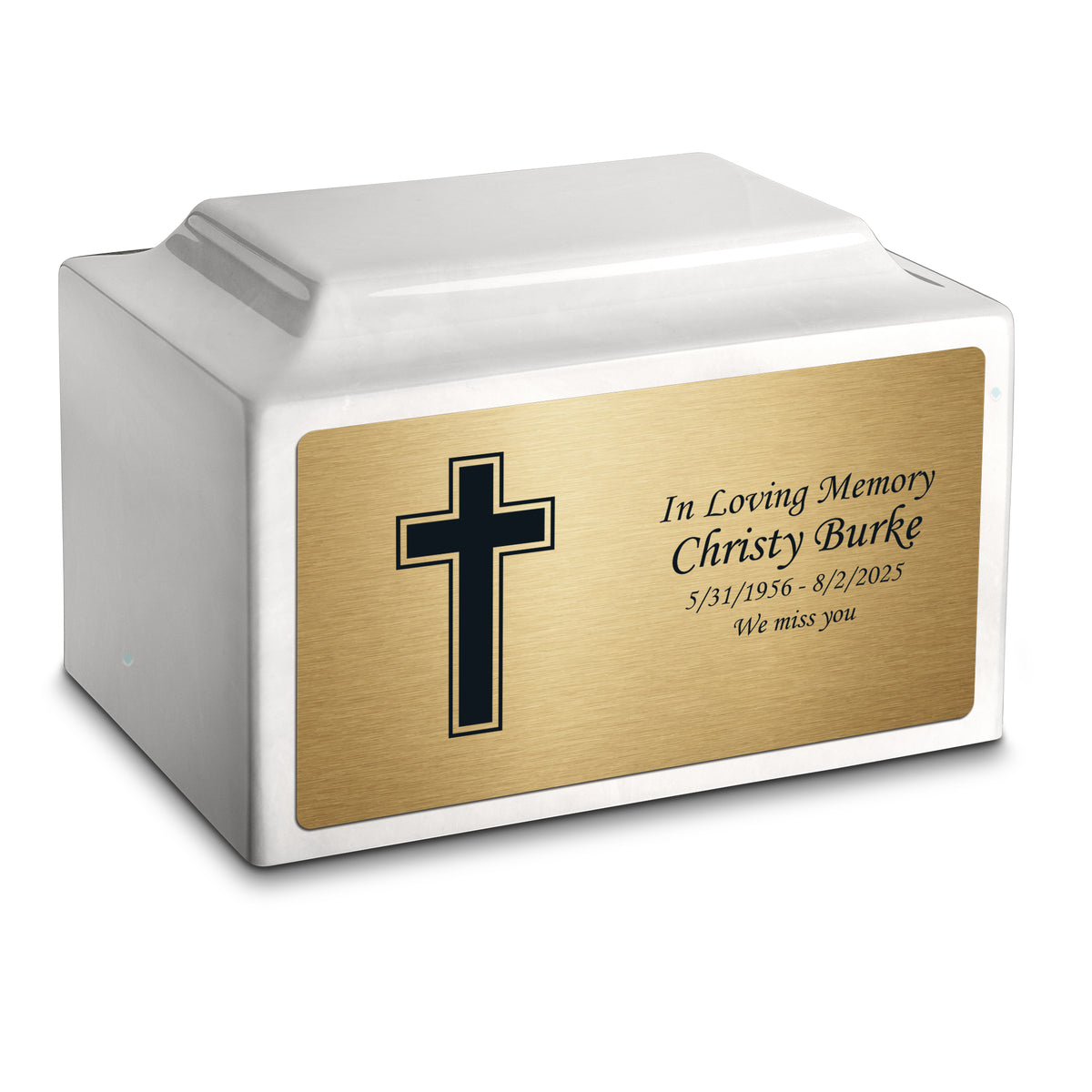 Adult Legacy Simple Cross Cultured Marble Urns by MacKenzie