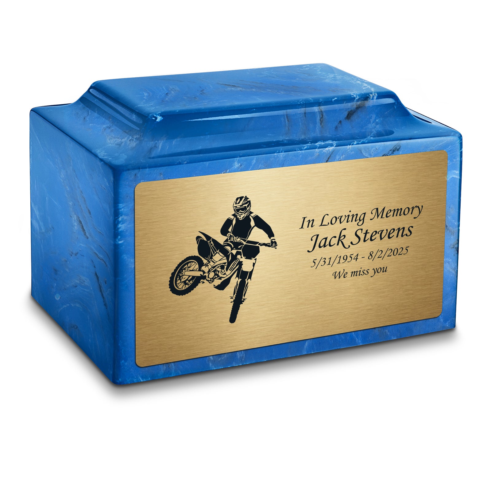 Adult Legacy Dirt Bike Cultured Marble Urns by MacKenzie