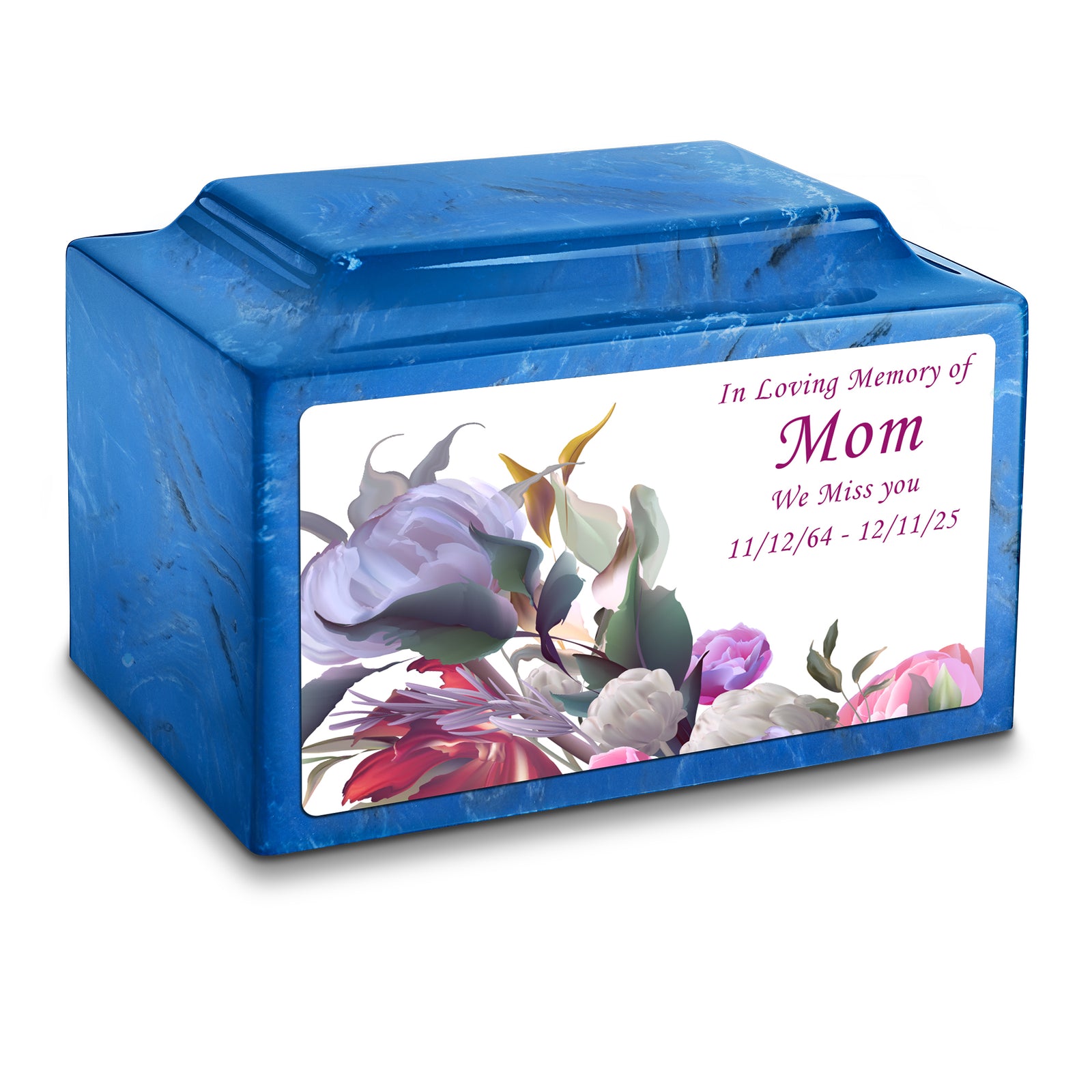 Adult Legacy Custom Printed Modern Flowers Cultured Marble Urns by MacKenzie