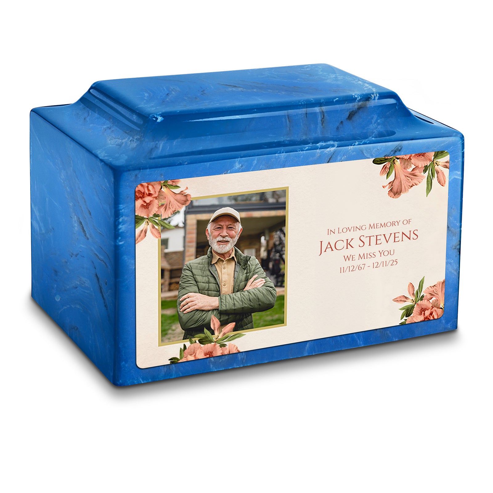 Adult Legacy Custom Printed Azalea Flower Cultured Marble Urns by MacKenzie