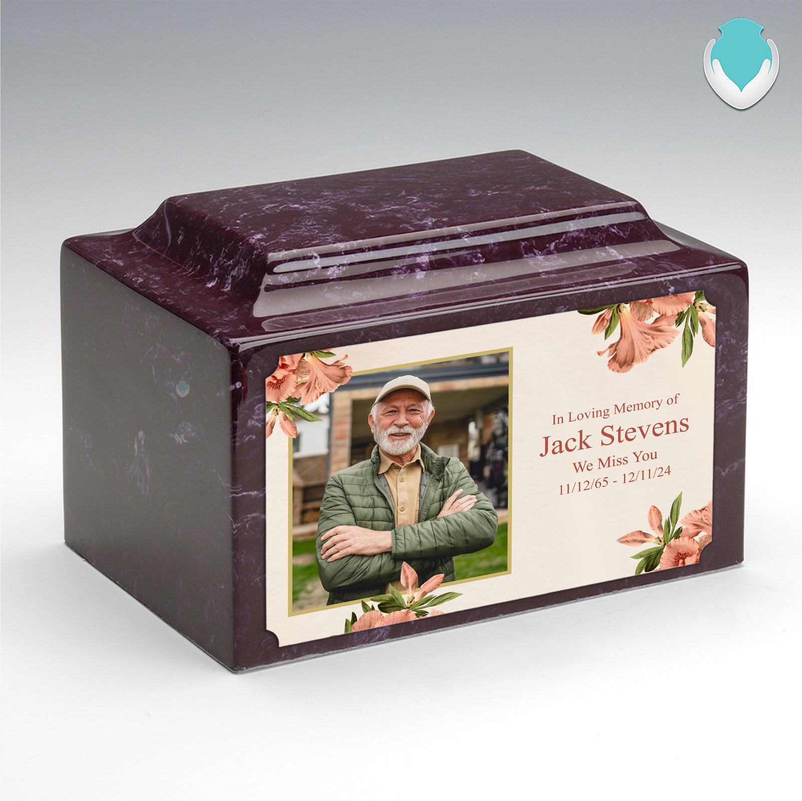 Adult Legacy Custom Printed Azalea Flower Cultured Marble Urns by MacKenzie