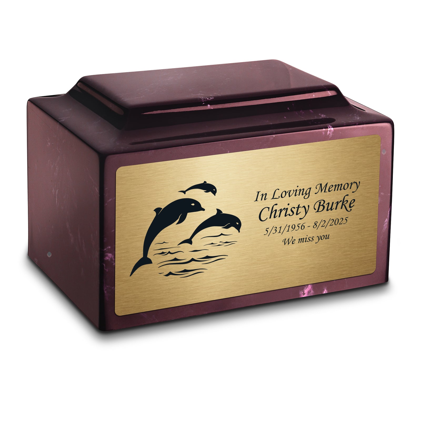 Adult Legacy Dolphin Cultured Marble Urns by MacKenzie