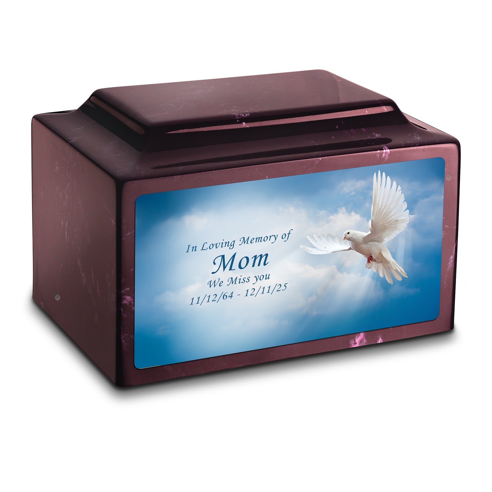 Adult Legacy Custom Printed Dove Cultured Marble Urns by MacKenzie
