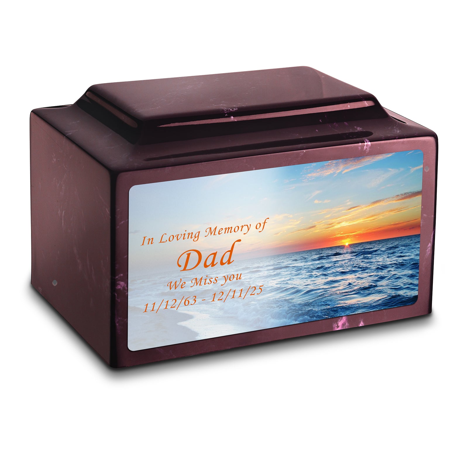 Adult Legacy Custom Printed Ocean Sunset Cultured Marble Urns by MacKenzie