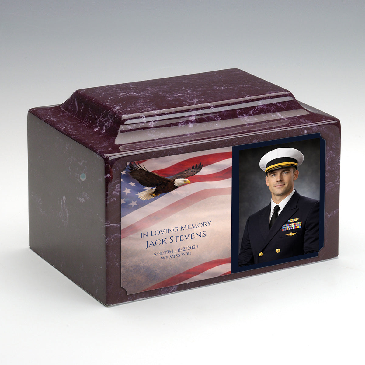 Adult Legacy Portrait American Eagle Cultured Marble Urns by MacKenzie
