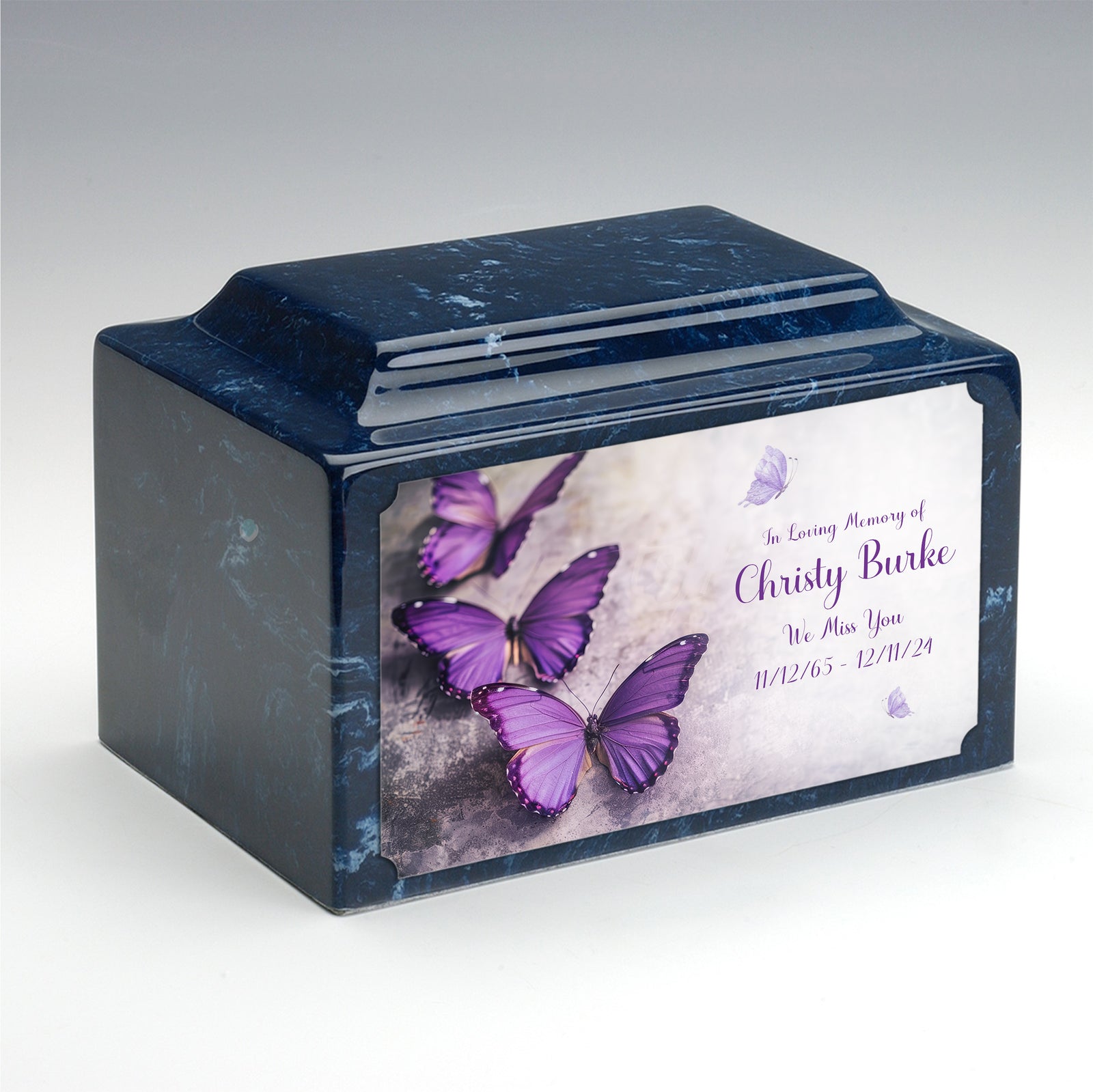 Adult Legacy Custom Printed Butterflies Cultured Marble Urns by MacKenzie