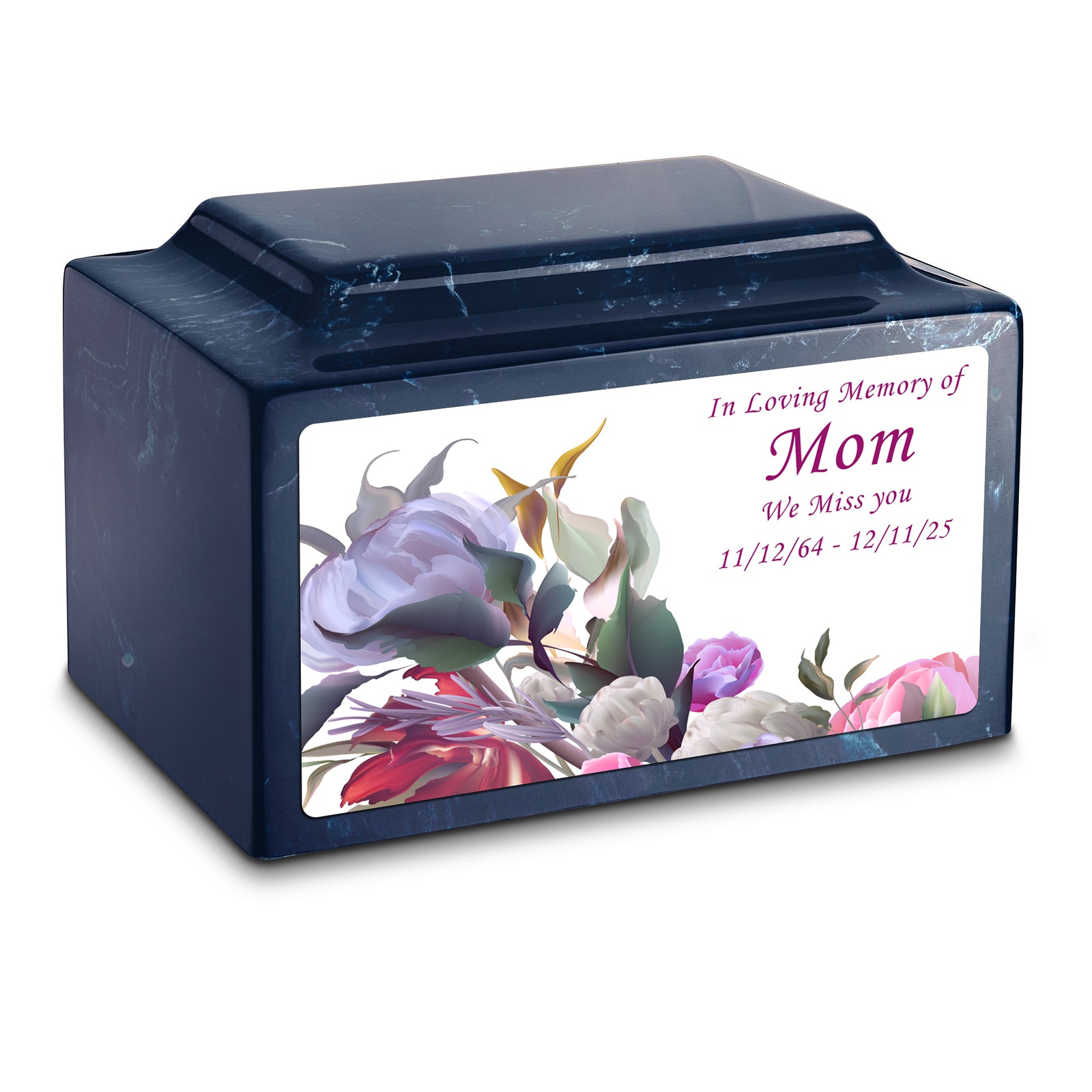 Adult Legacy Custom Printed Modern Flowers Cultured Marble Urns by MacKenzie
