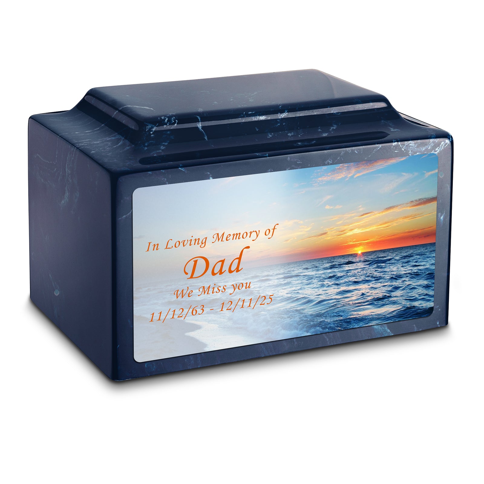 Adult Legacy Custom Printed Ocean Sunset Cultured Marble Urns by MacKenzie