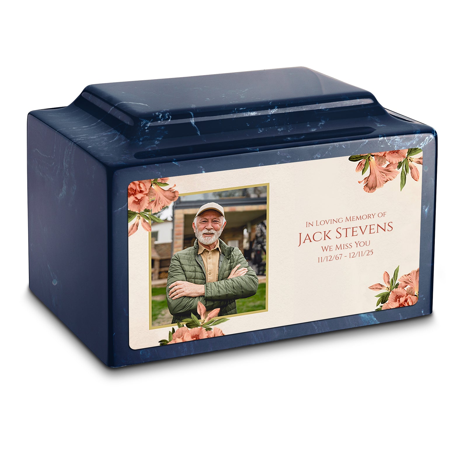 Adult Legacy Custom Printed Azalea Flower Cultured Marble Urns by MacKenzie