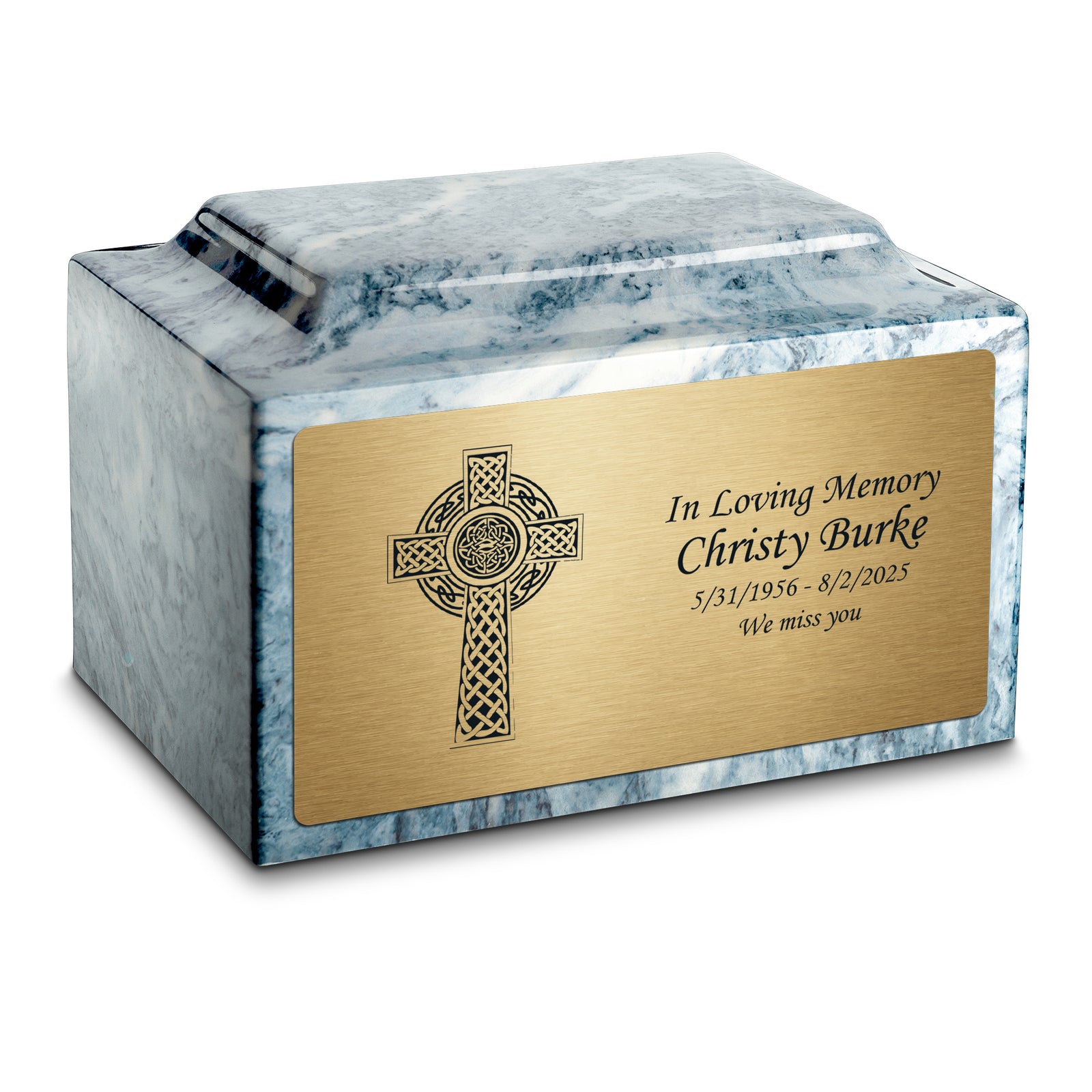 Adult Legacy Celtic Cross Cultured Marble Urns by MacKenzie