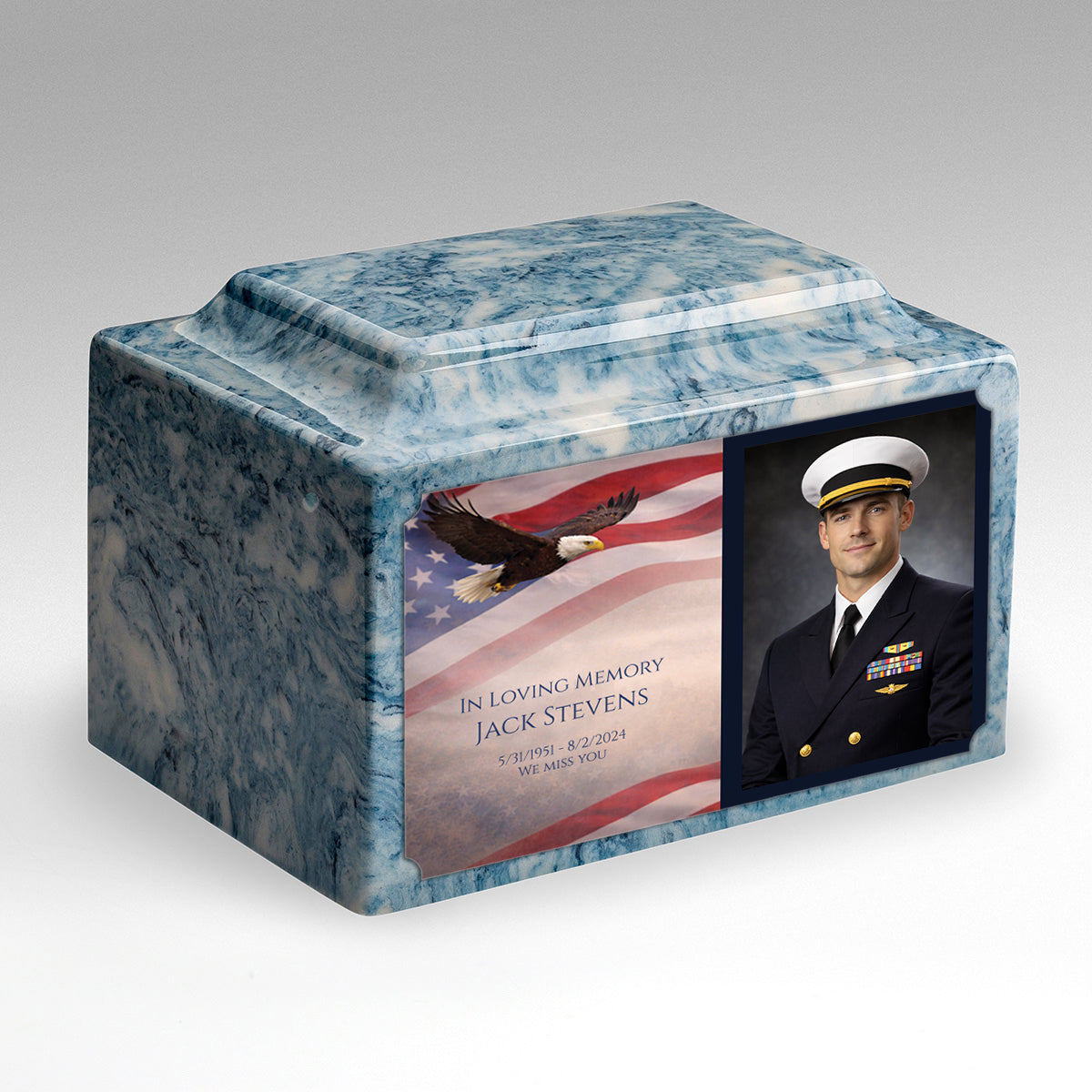 Adult Legacy Portrait American Eagle Cultured Marble Urns by MacKenzie