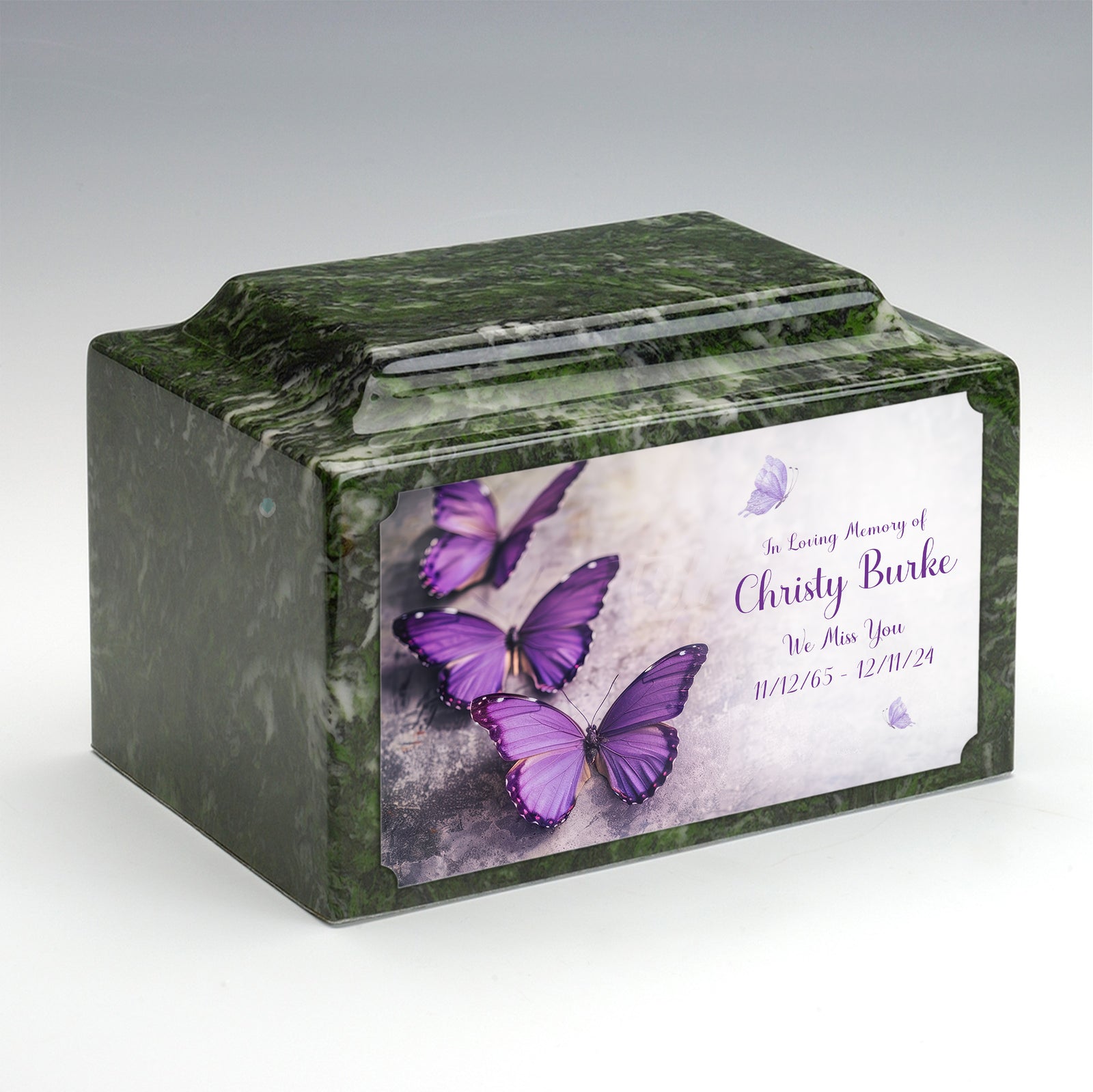 Adult Legacy Custom Printed Butterflies Cultured Marble Urns by MacKenzie