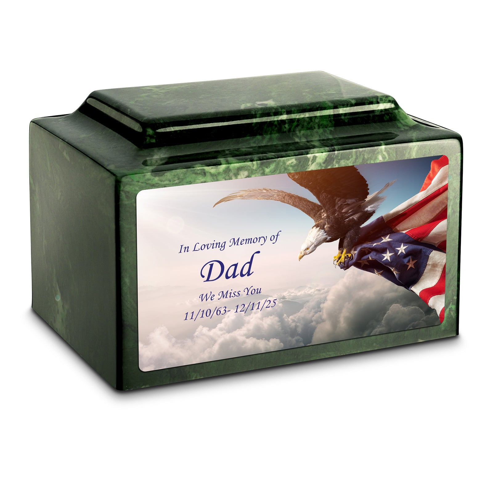 Adult Legacy Custom Printed American Eagle Cultured Marble Urns by MacKenzie