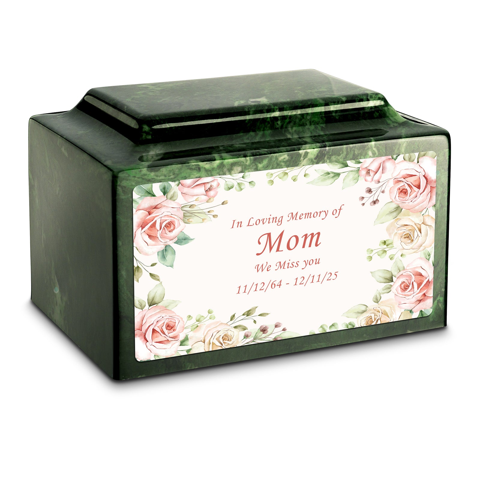 Adult Legacy Custom Printed Flower Frame Cultured Marble Urns by MacKenzie
