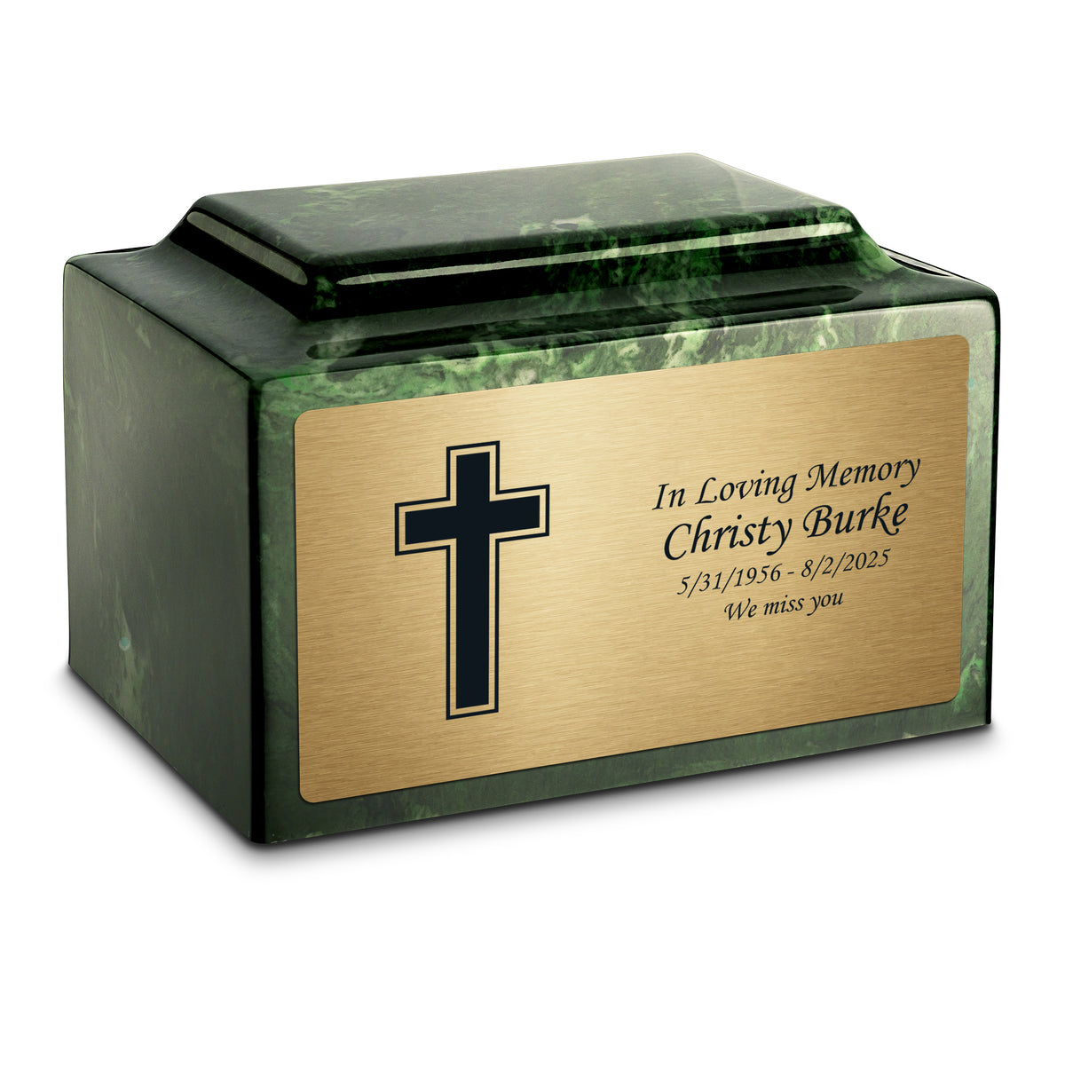 Adult Legacy Simple Cross Cultured Marble Urns by MacKenzie