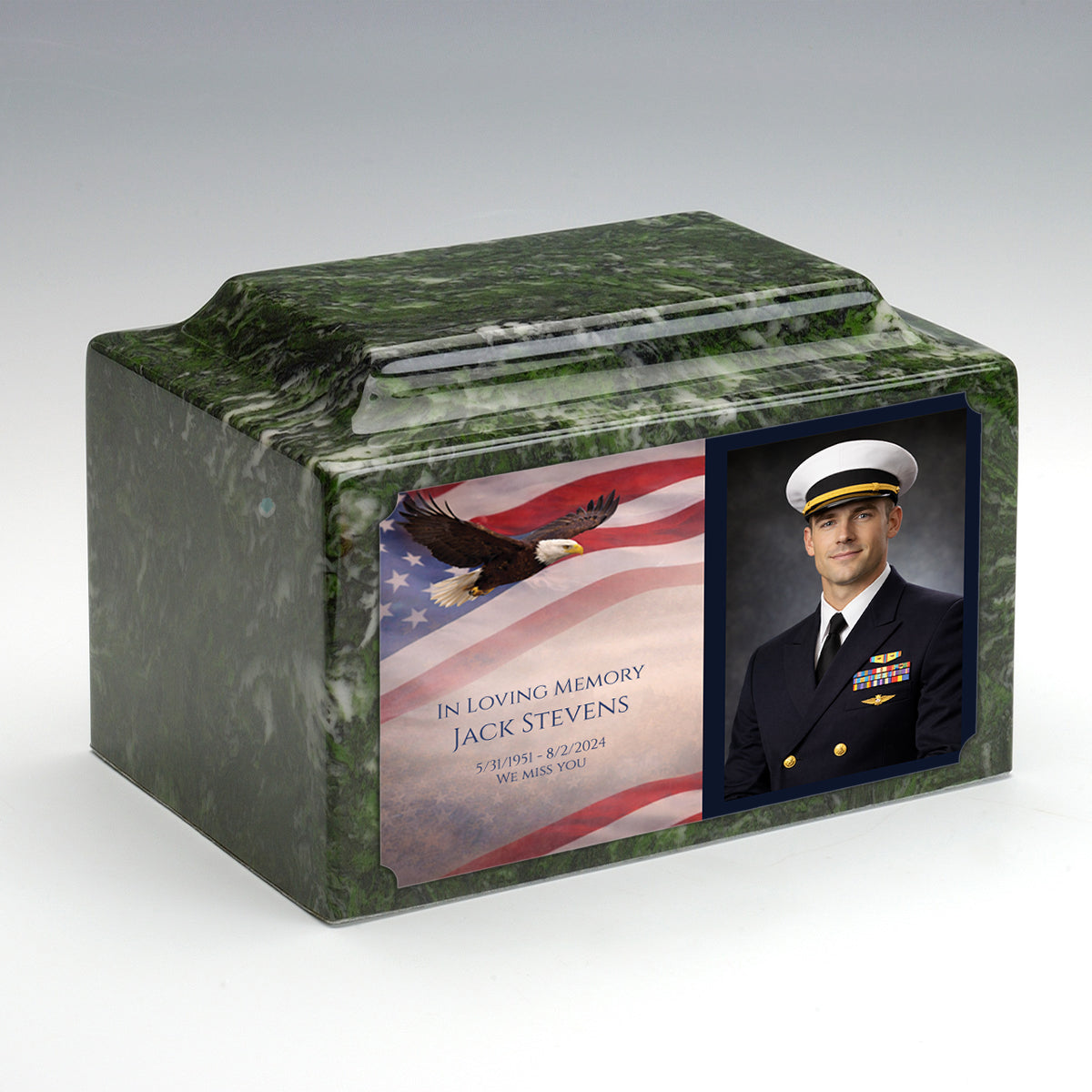 Adult Legacy Portrait American Eagle Cultured Marble Urns by MacKenzie