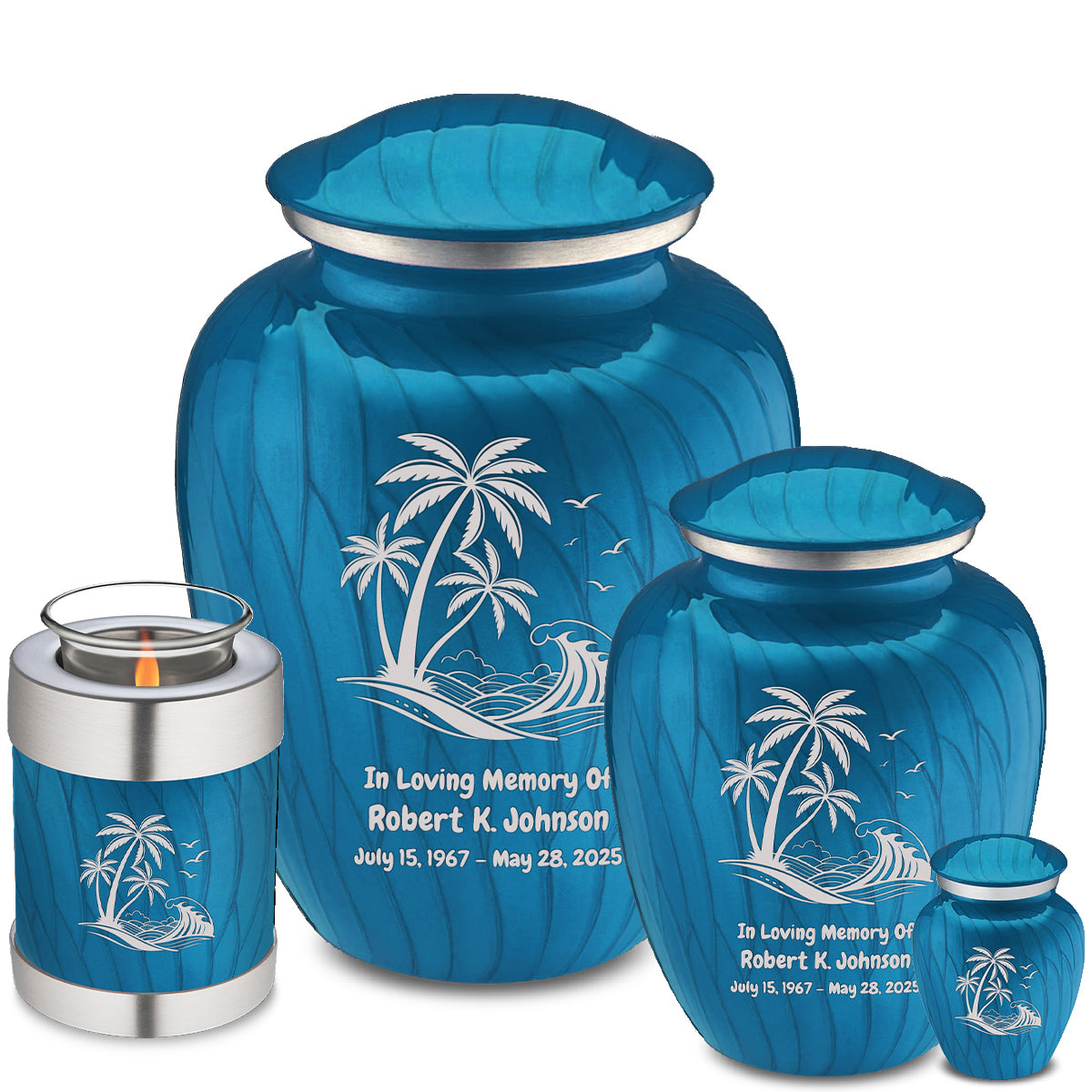 Keepsake Embrace Pearl Racing Blue Palm Beach Cremation Urn