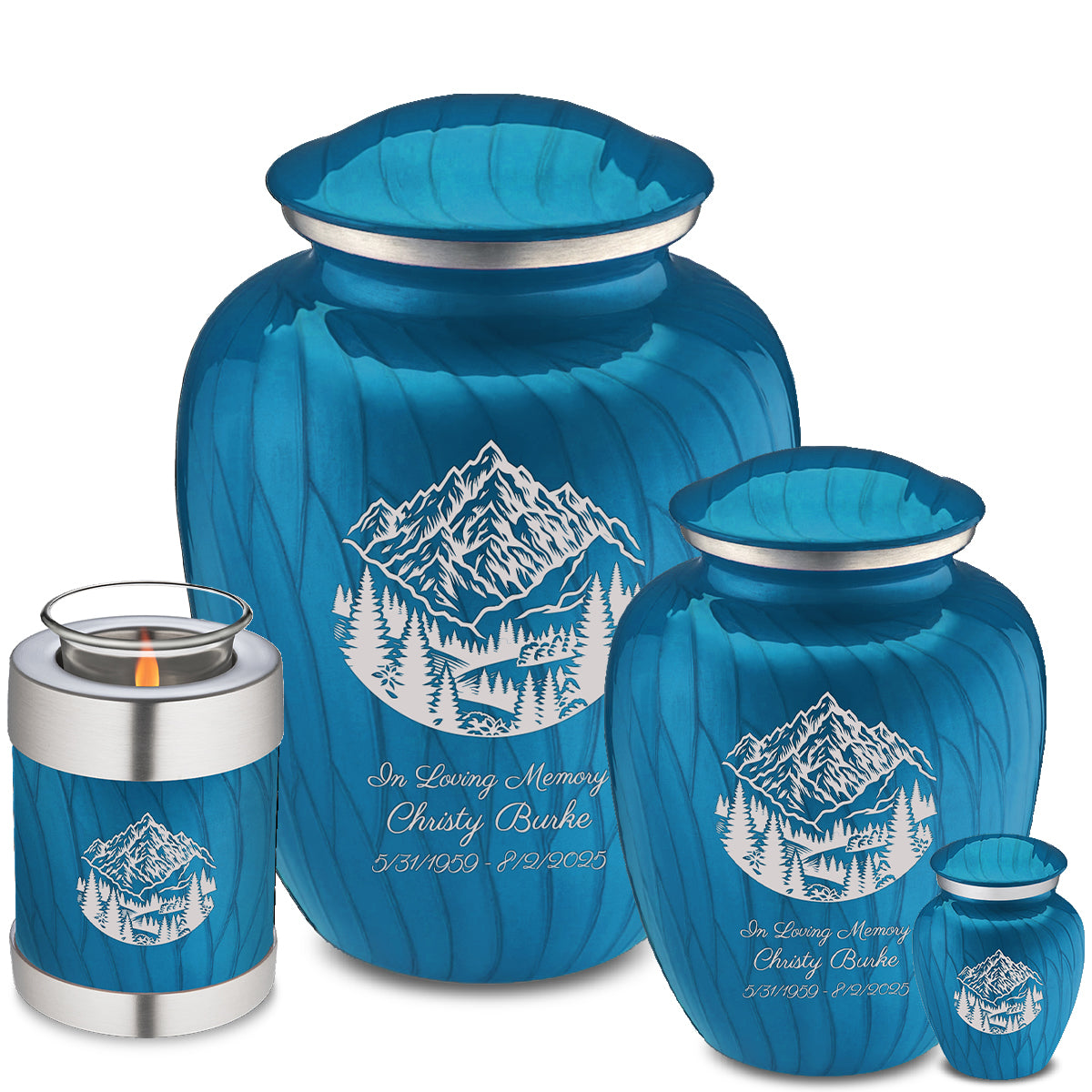 Keepsake Embrace Pearl Racing Blue Rocky Mountains Cremation Urn