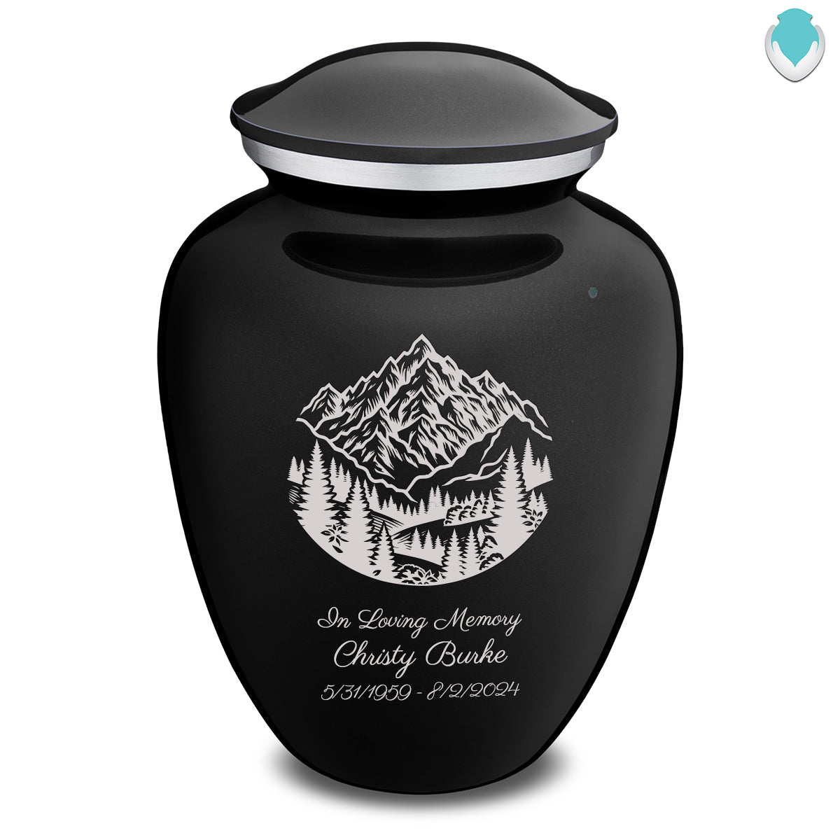 Adult Embrace Black Rocky Mountains Cremation Urn