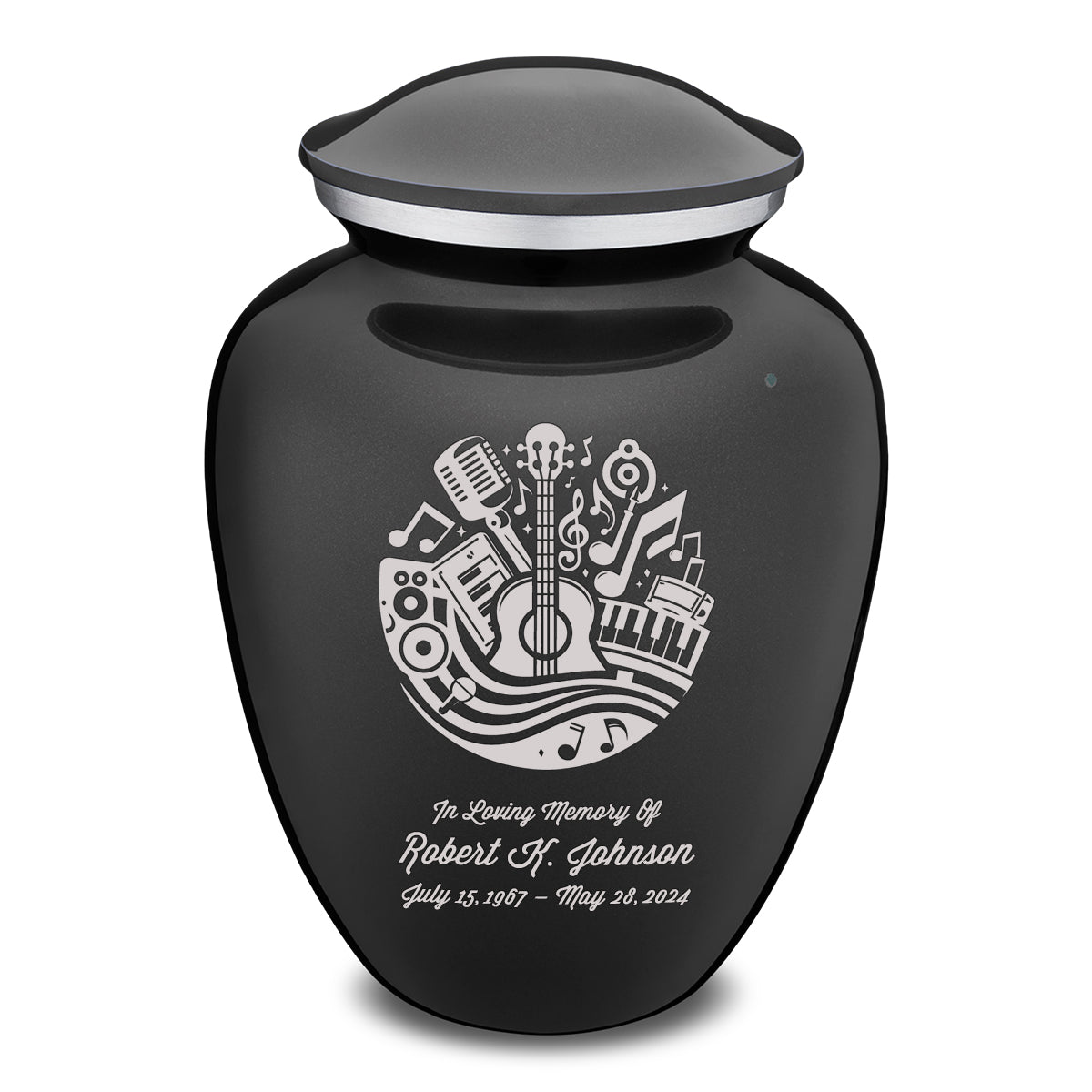 Adult Embrace Charcoal Black Music Cremation Urn