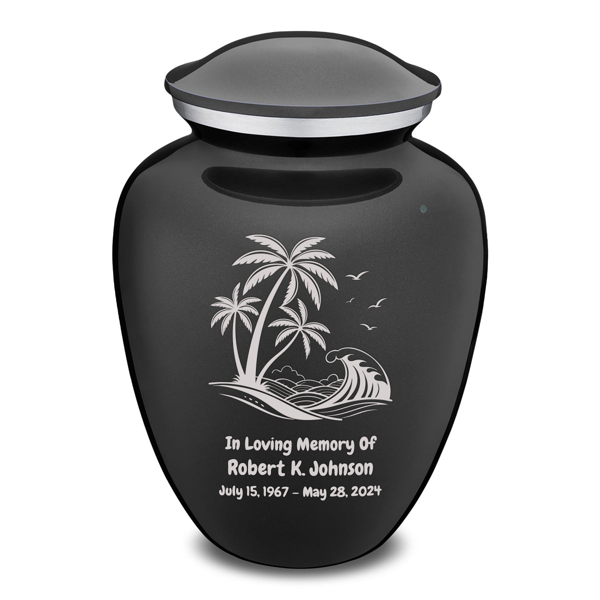 Adult Embrace Charcoal Black Palm Beach Cremation Urn