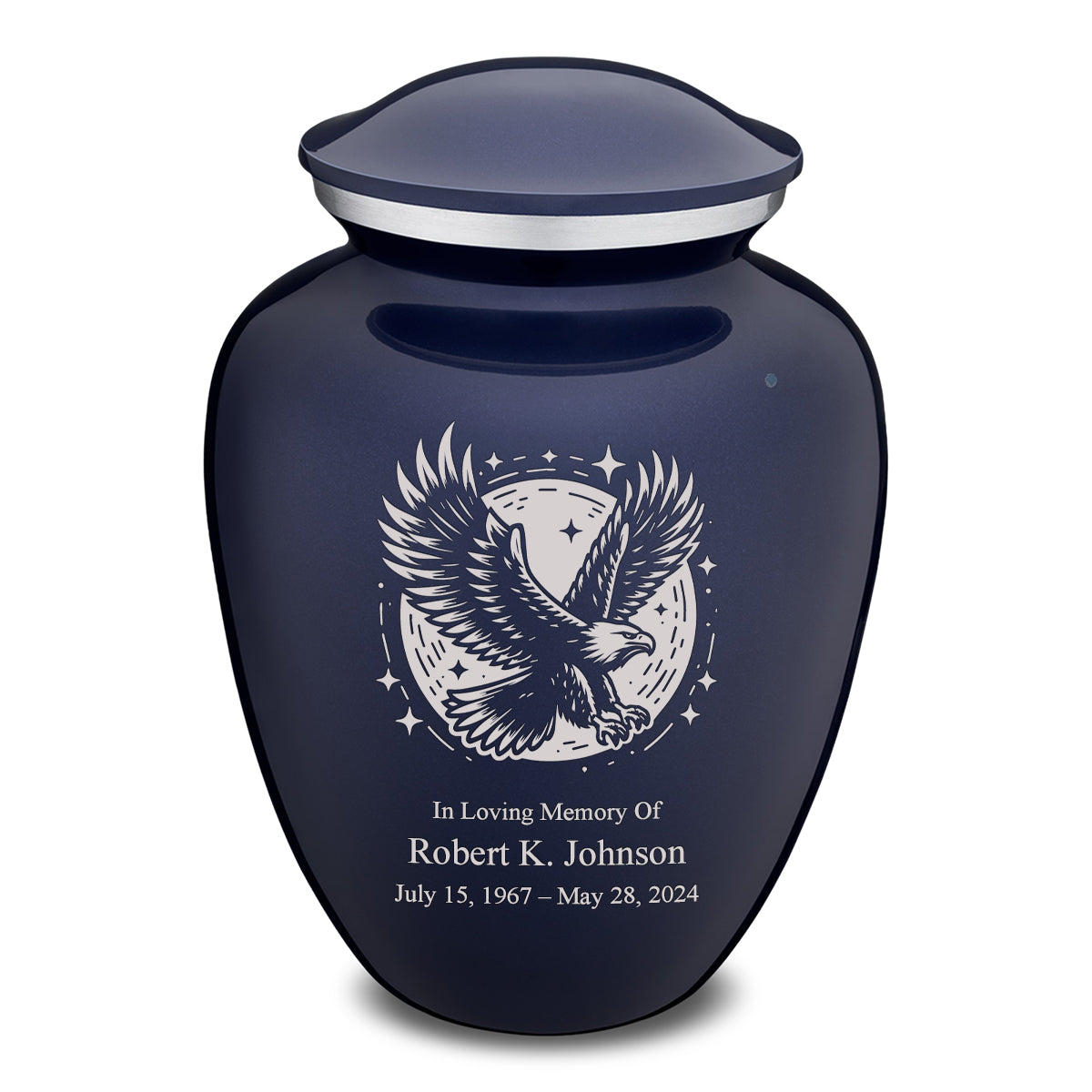 Adult Embrace Cobalt Blue Flying Eagle Cremation Urn
