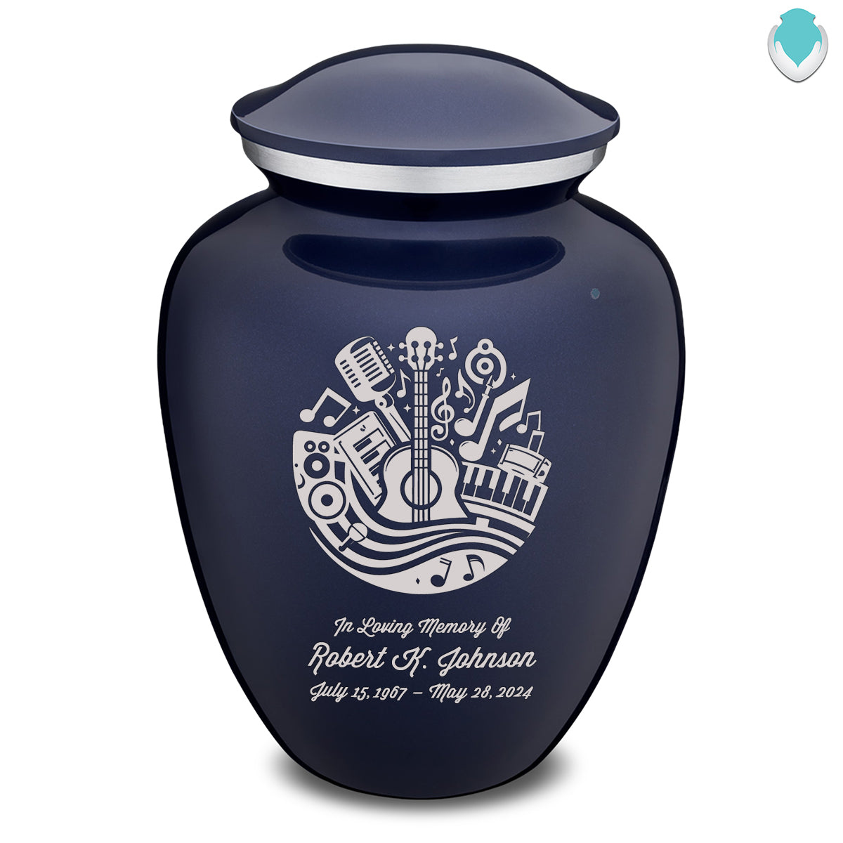 Adult Embrace Cobalt Blue Music Cremation Urn