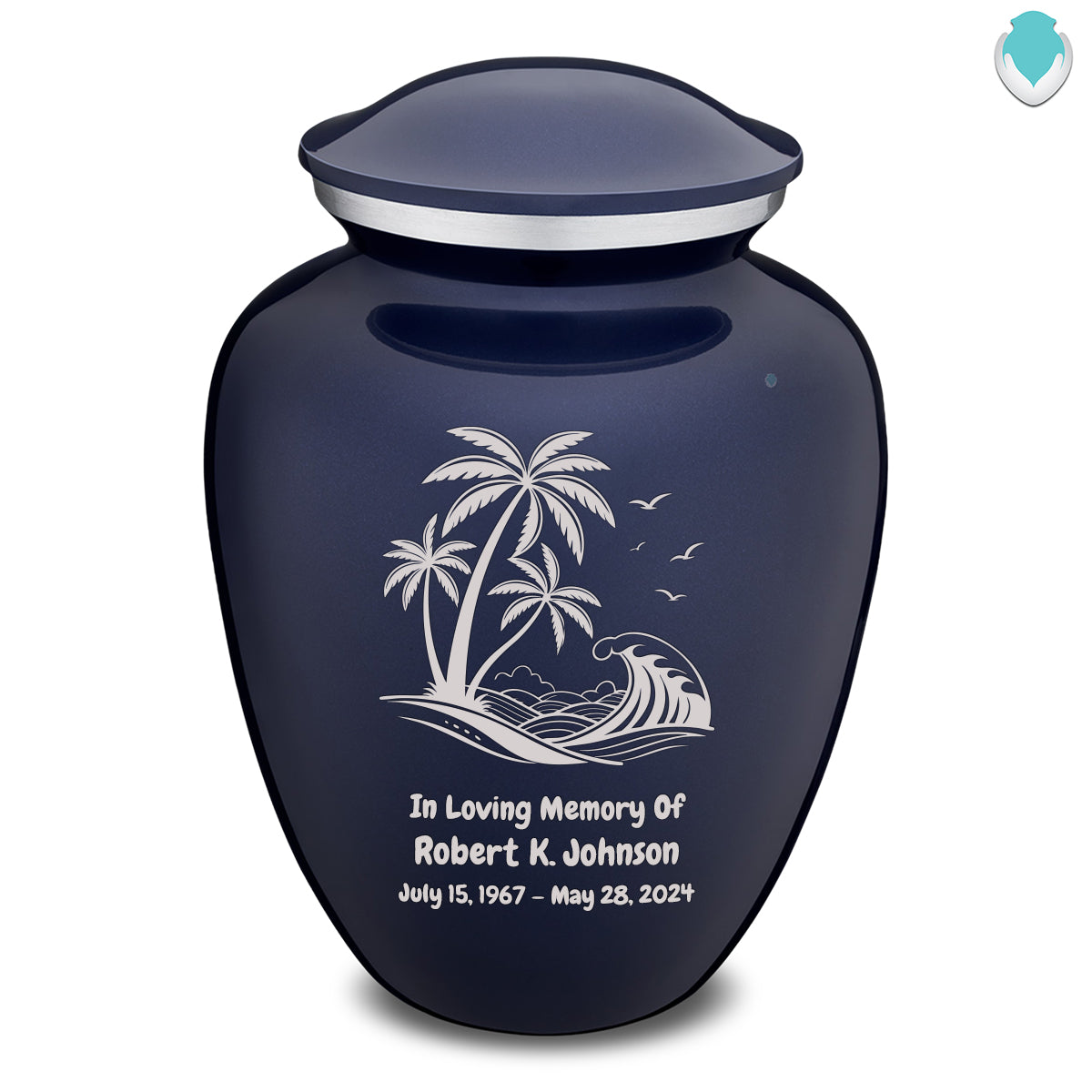 Adult Embrace Cobalt Blue Palm Beach Cremation Urn